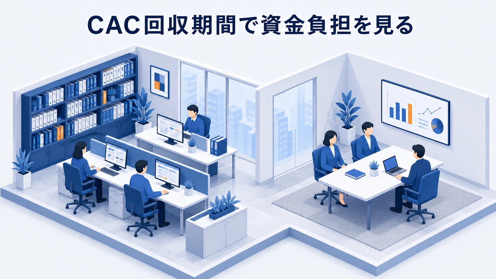 「CAC回収期間で資金負担を見る」の要点を整理したImage 2.0図解