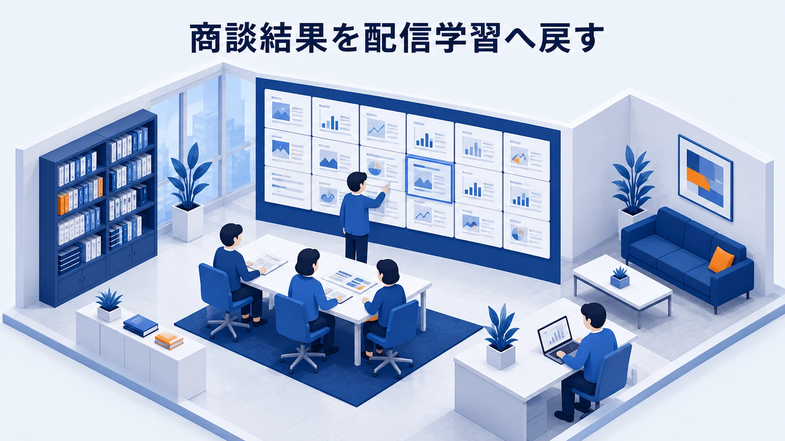 「商談結果を配信学習へ戻す」の要点を整理したImage 2.0図解