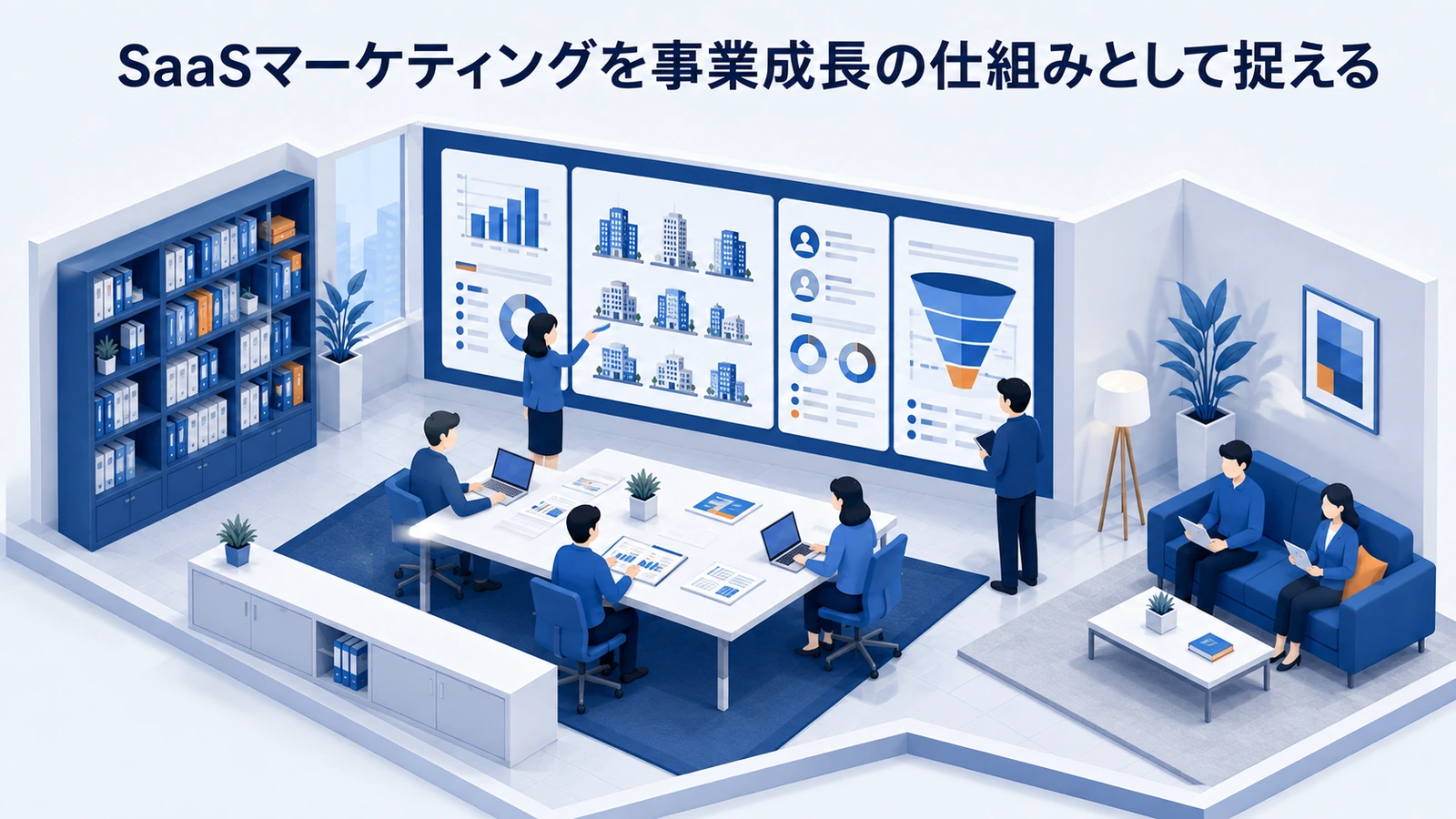 「SaaSマーケティングを事業成長の仕組みとして捉える」の要点を整理したImage 2.0図解