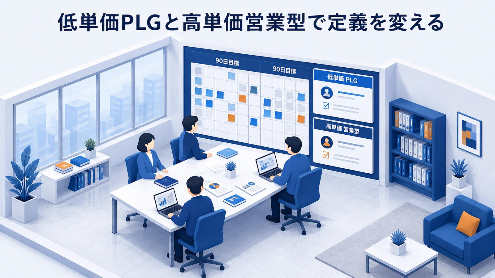 「低単価PLGと高単価営業型で定義を変える」の要点を整理したImage 2.0図解