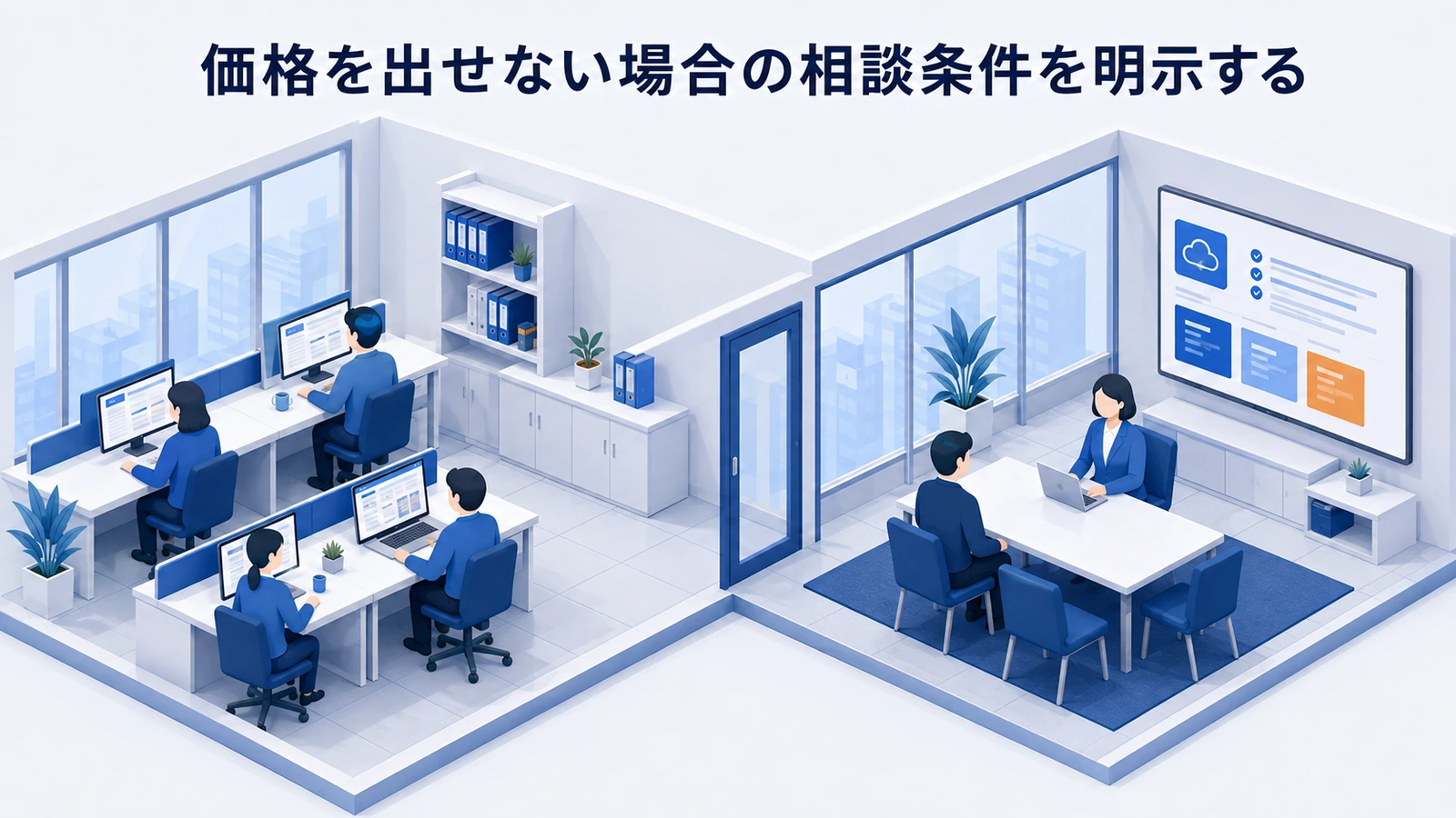 「価格を出せない場合の相談条件を明示する」の要点を整理したImage 2.0図解