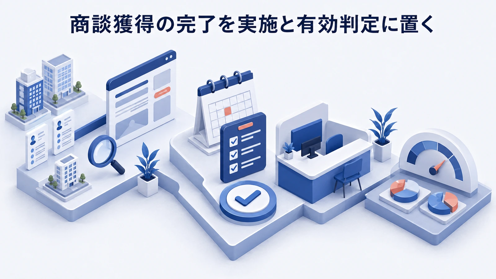 「商談獲得の完了を実施と有効判定に置く」の要点を整理したImage 2.0図解
