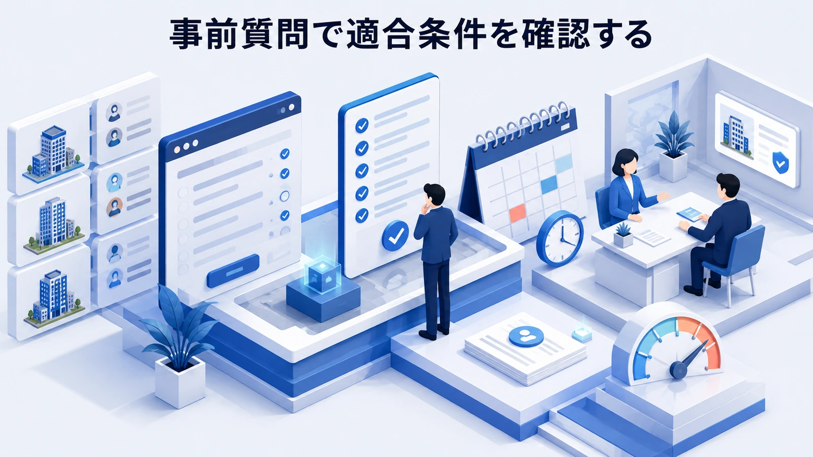 「事前質問で適合条件を確認する」の要点を整理したImage 2.0図解