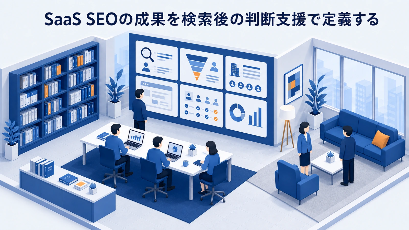 「SaaS SEOの成果を検索後の判断支援で定義する」の要点を整理したImage 2.0図解