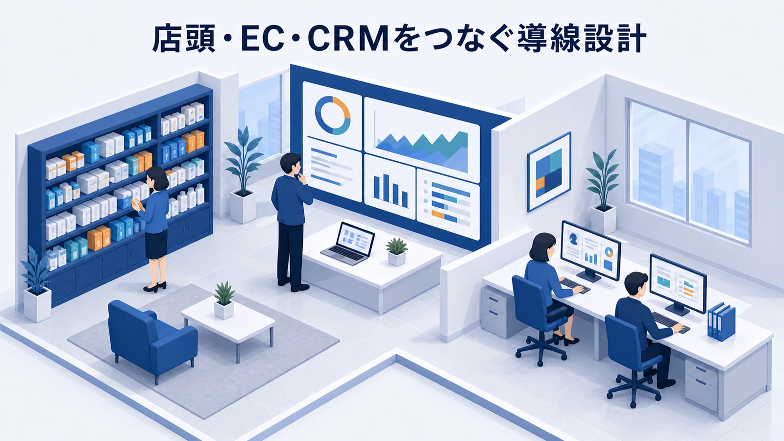 店頭・EC・CRMをつなぐ導線設計を示すWeb広告運用
