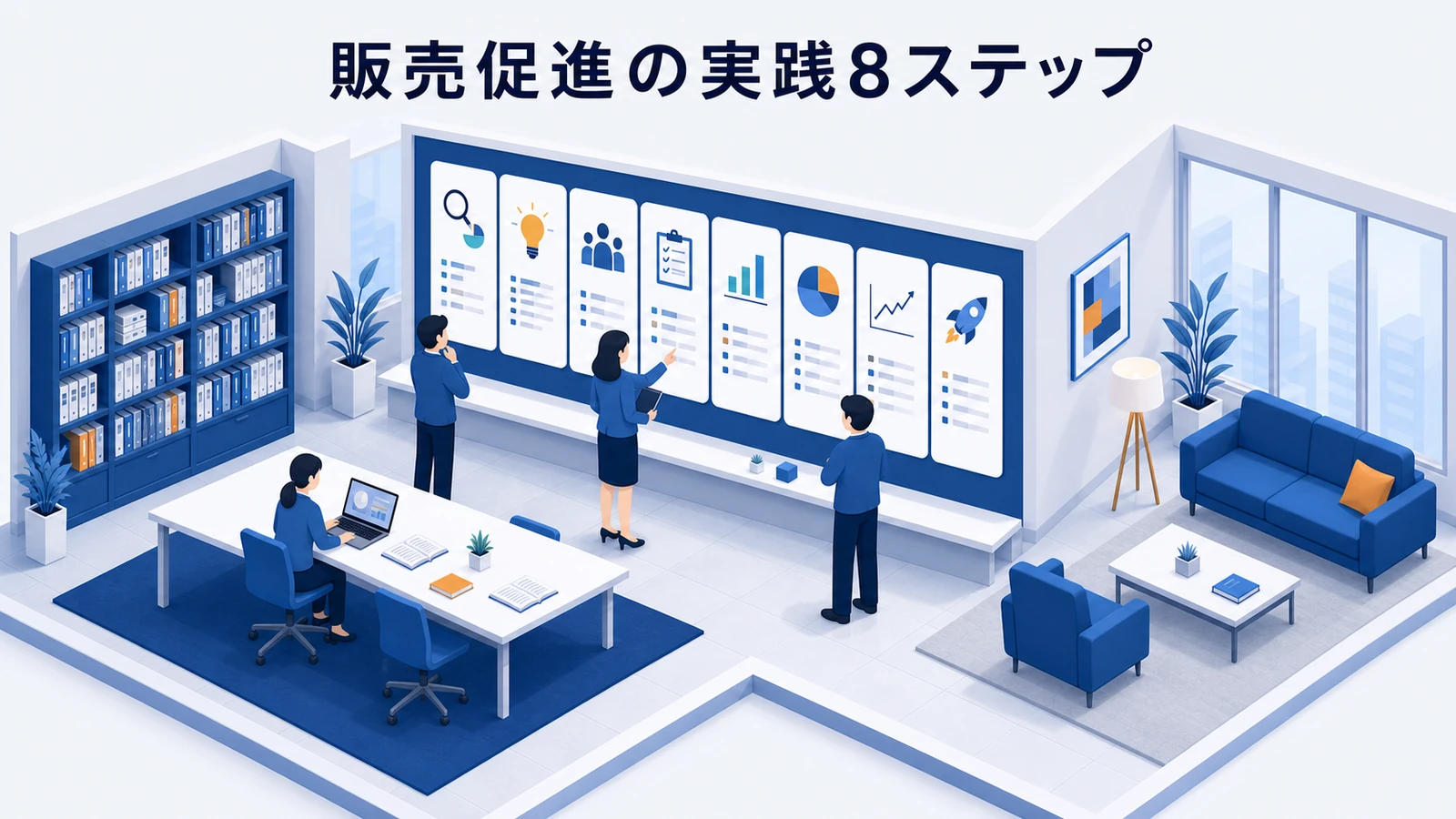 販売促進の実践8ステップを示すWeb広告運用