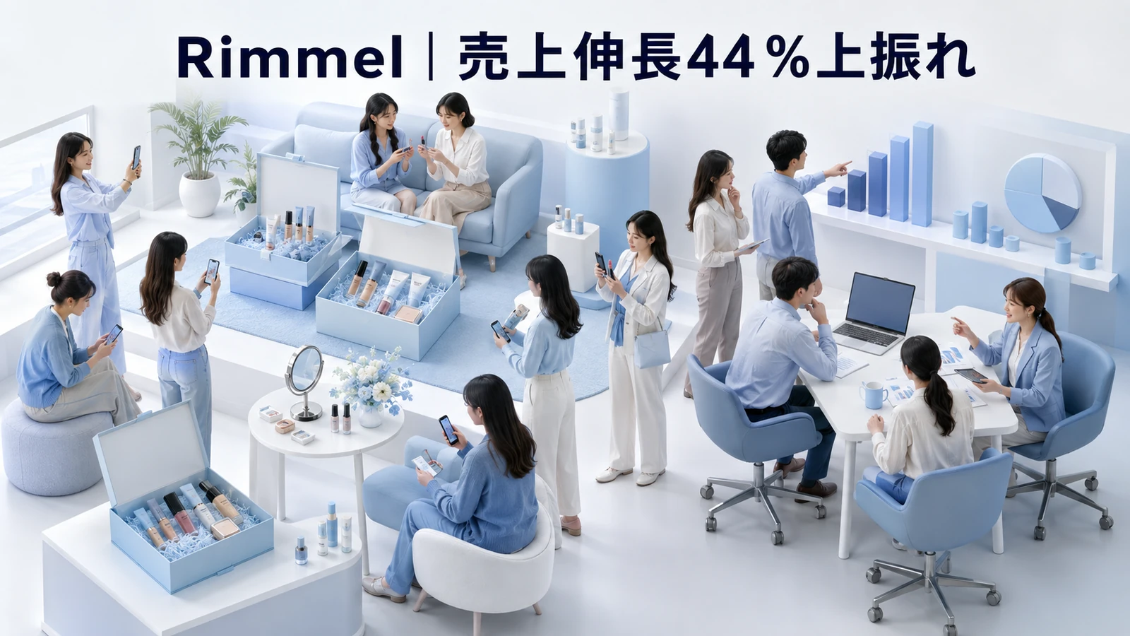 Rimmel|対象商品の売上伸長率が基準比44%高いのサンプリングプロモーション成功事例