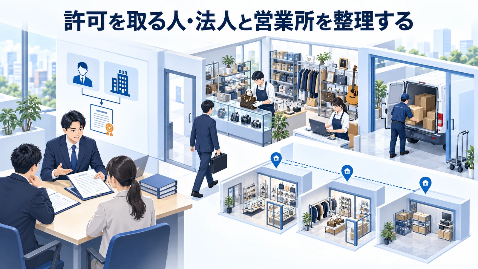 許可を取る人・法人と営業所を整理するを整理したImage 2.0図解