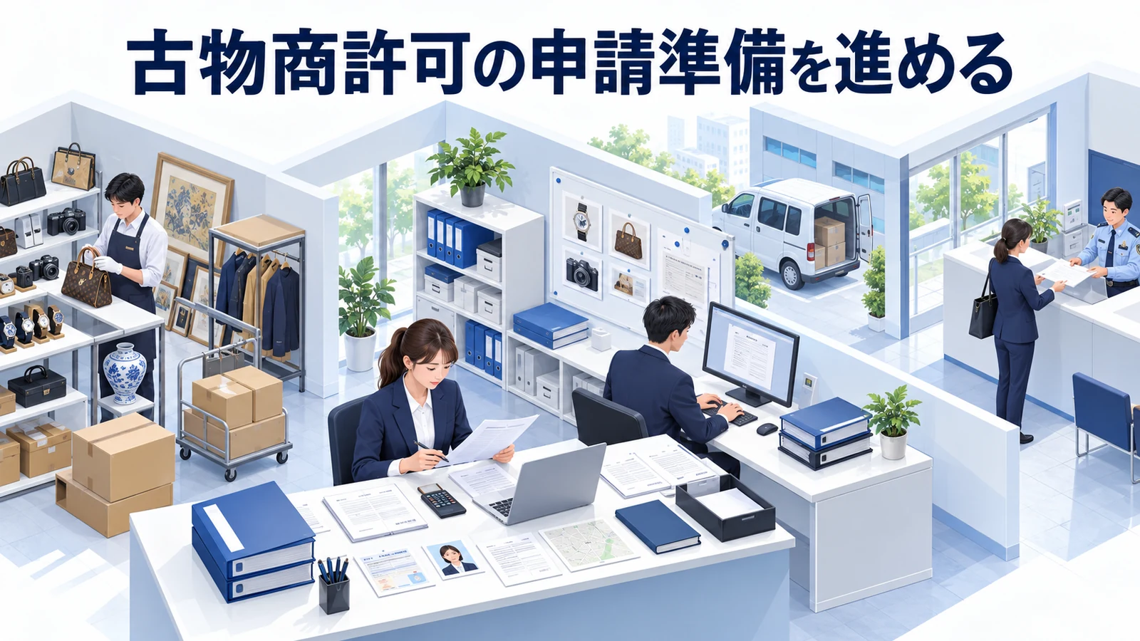 古物商許可の申請準備を進めるを整理したImage 2.0図解