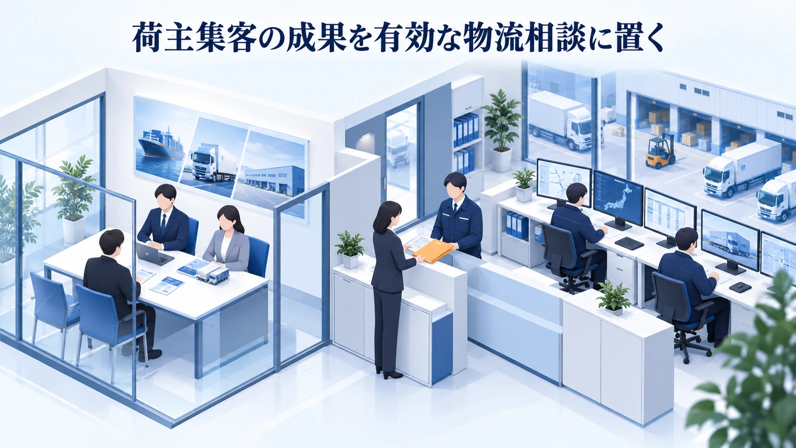 「荷主集客の成果を有効な物流相談に置く」の要点を整理したImage 2.0図解