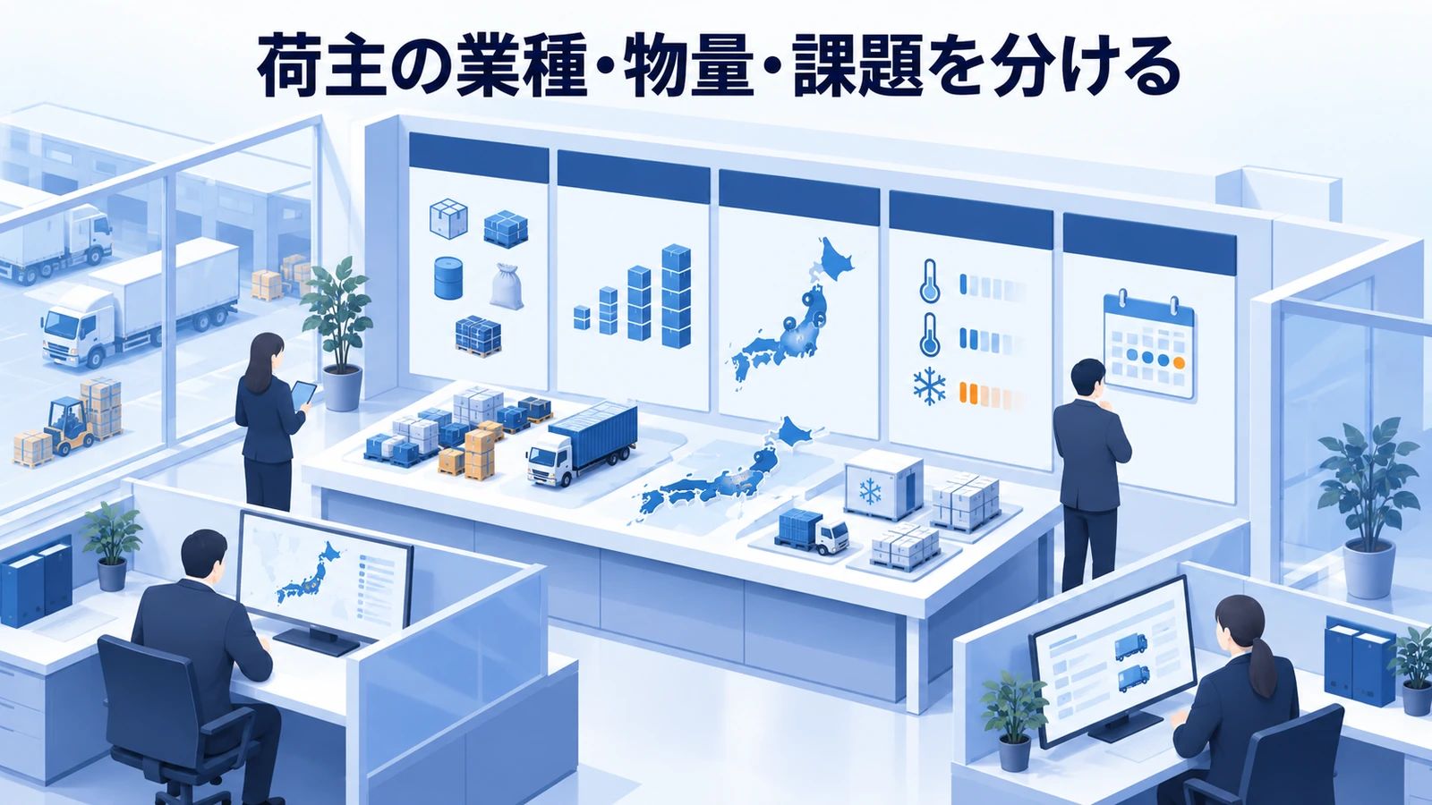 「荷主の業種・物量・課題を分ける」の要点を整理したImage 2.0図解