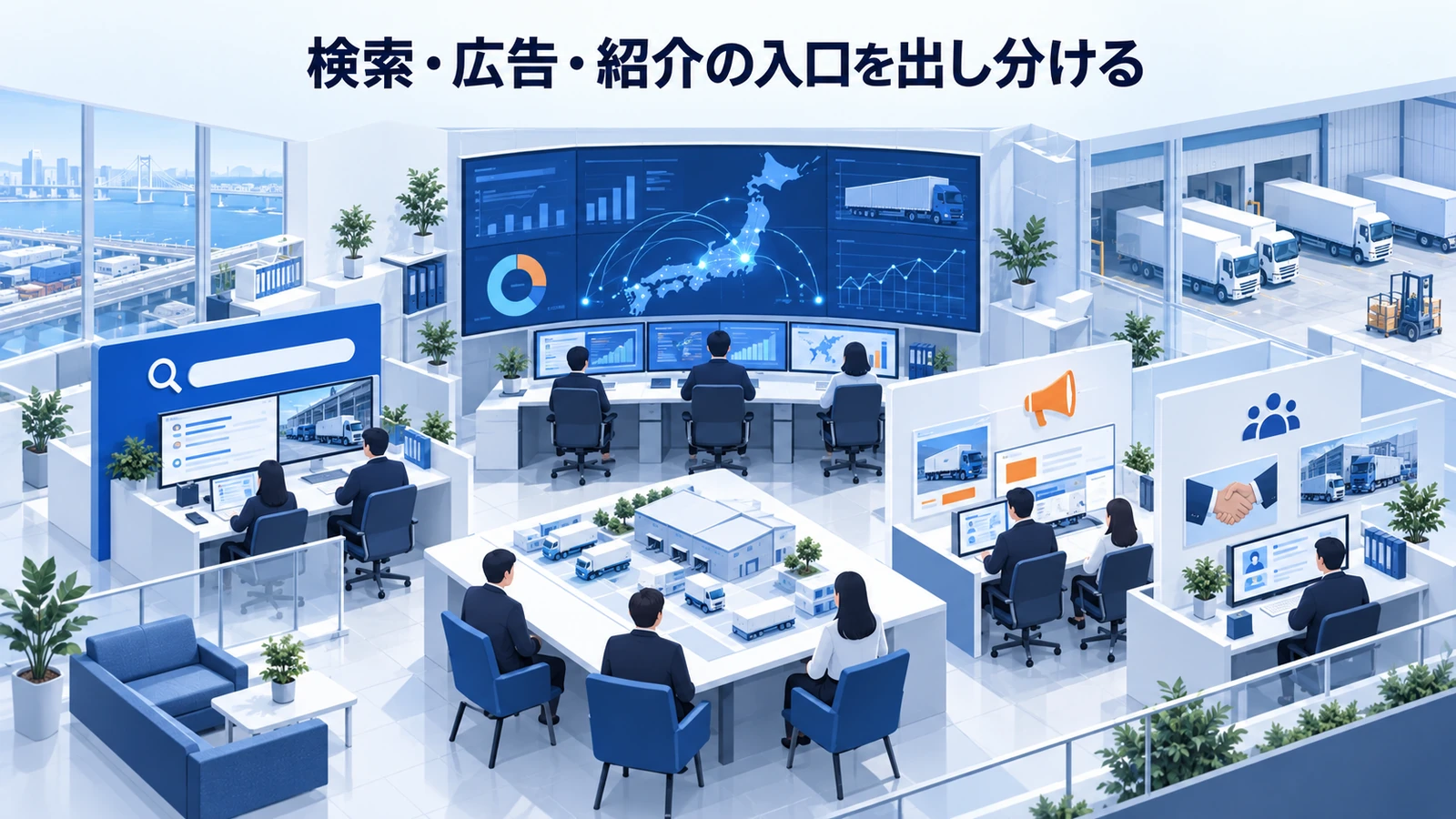 「検索・広告・紹介の入口を出し分ける」の要点を整理したImage 2.0図解