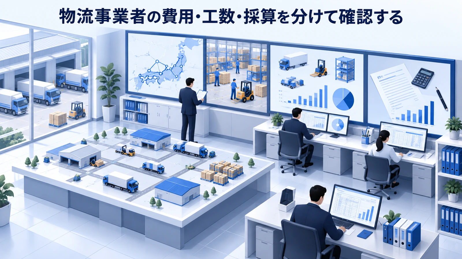 「物流事業者の費用・工数・採算を分けて確認する」の要点を整理したImage 2.0図解
