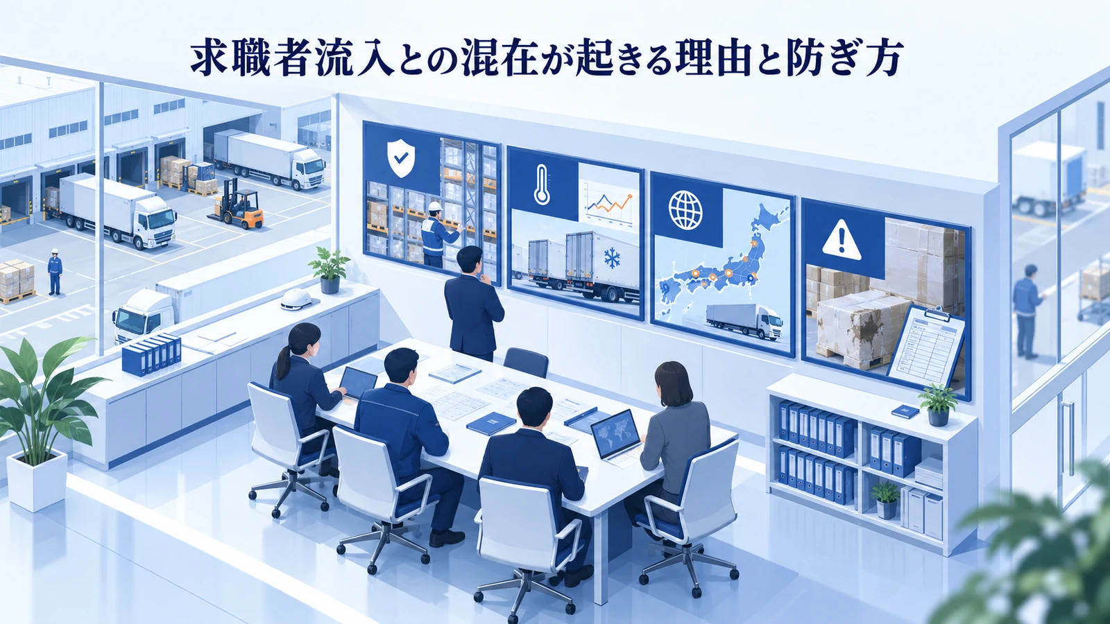 「求職者流入との混在が起きる理由と防ぎ方」の要点を整理したImage 2.0図解