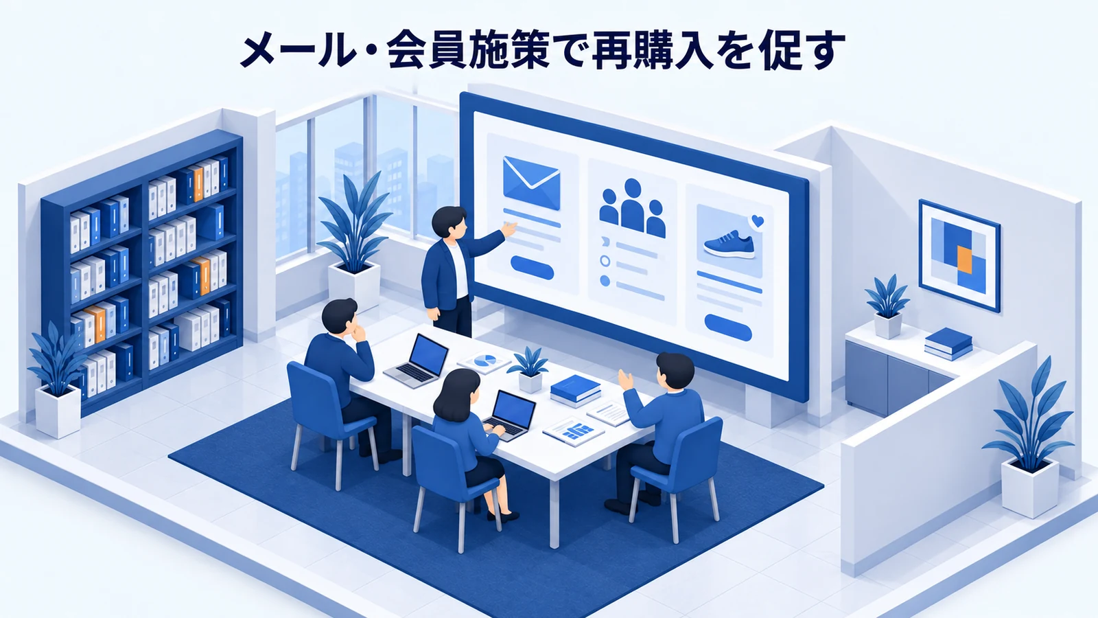 メール・会員施策で再購入を増やすを確認するShopifyストア運営者のImage 2.0図解