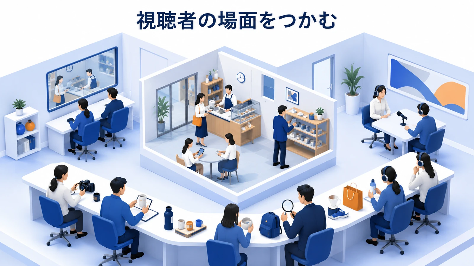 視聴者の場面をつかむ