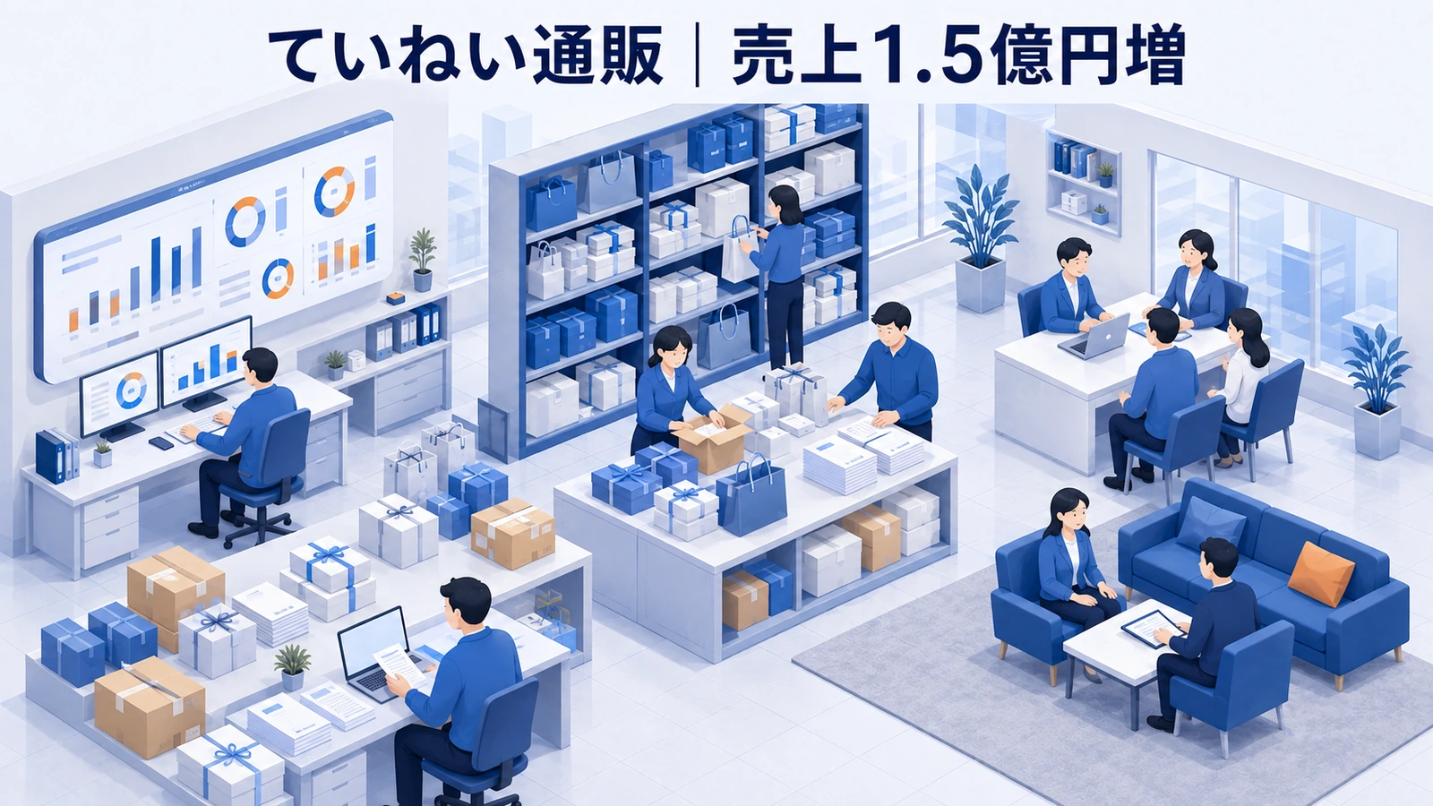 ていねい通販がLINEキャンペーンで友だちを獲得し継続配信から売上を増やした事例イメージ