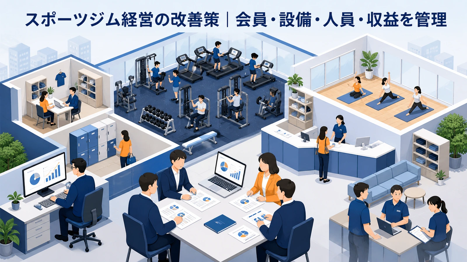 スポーツジム経営の改善策｜会員・設備・人員・収益を管理