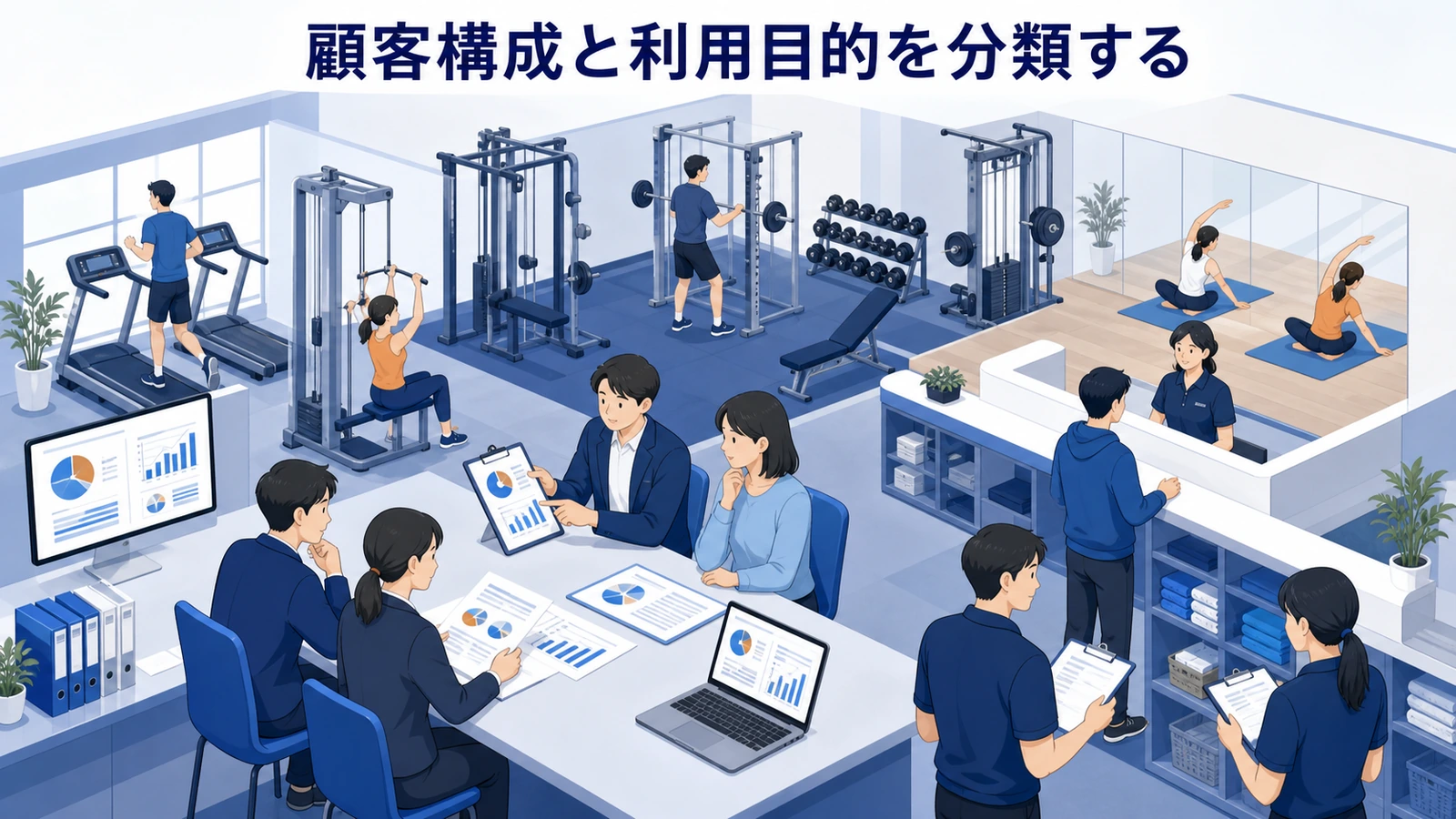 顧客構成と利用目的を分類する