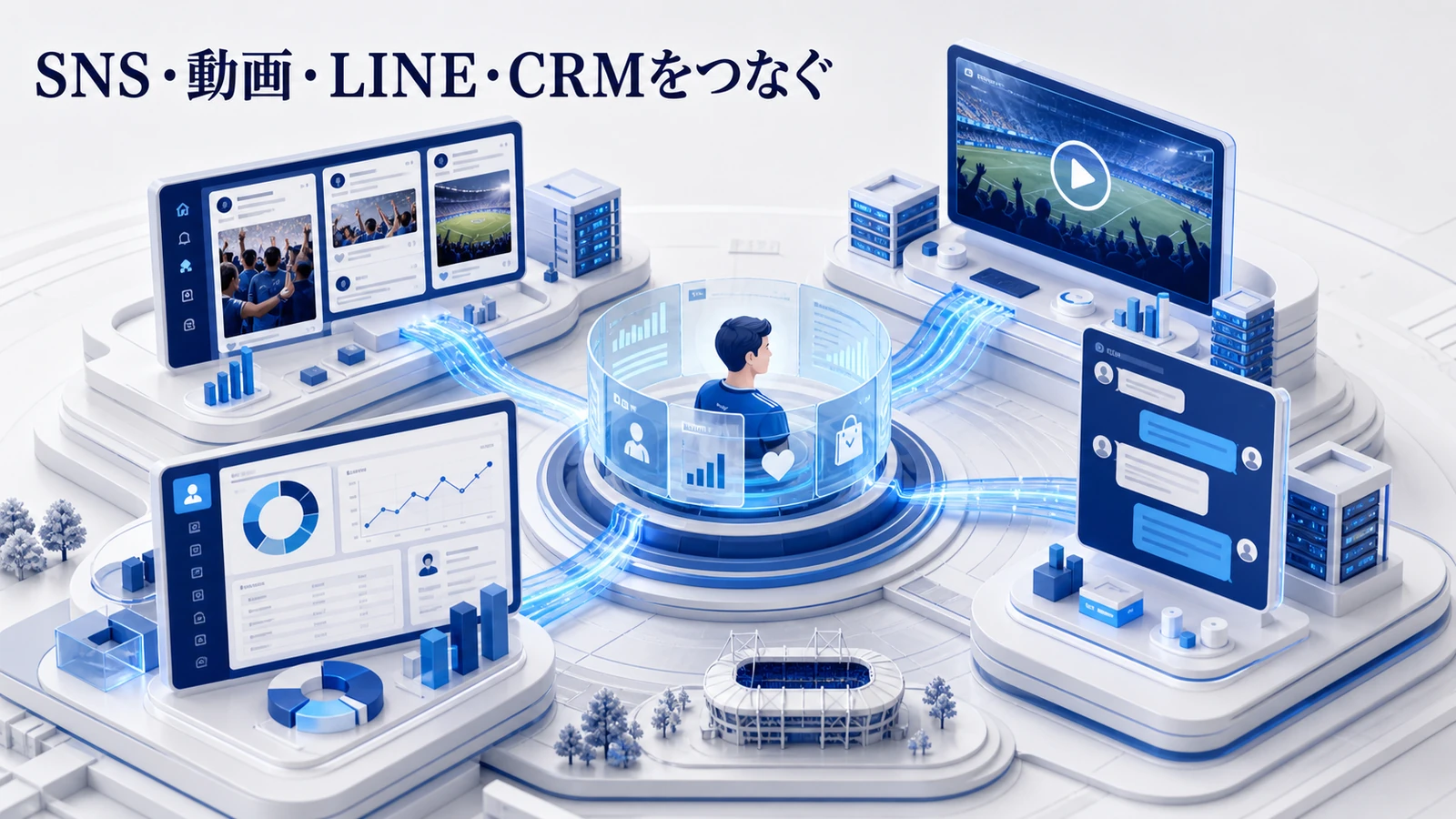 SNS・動画・LINE・CRMをつなぐを可視化したスポーツマーケティング設計