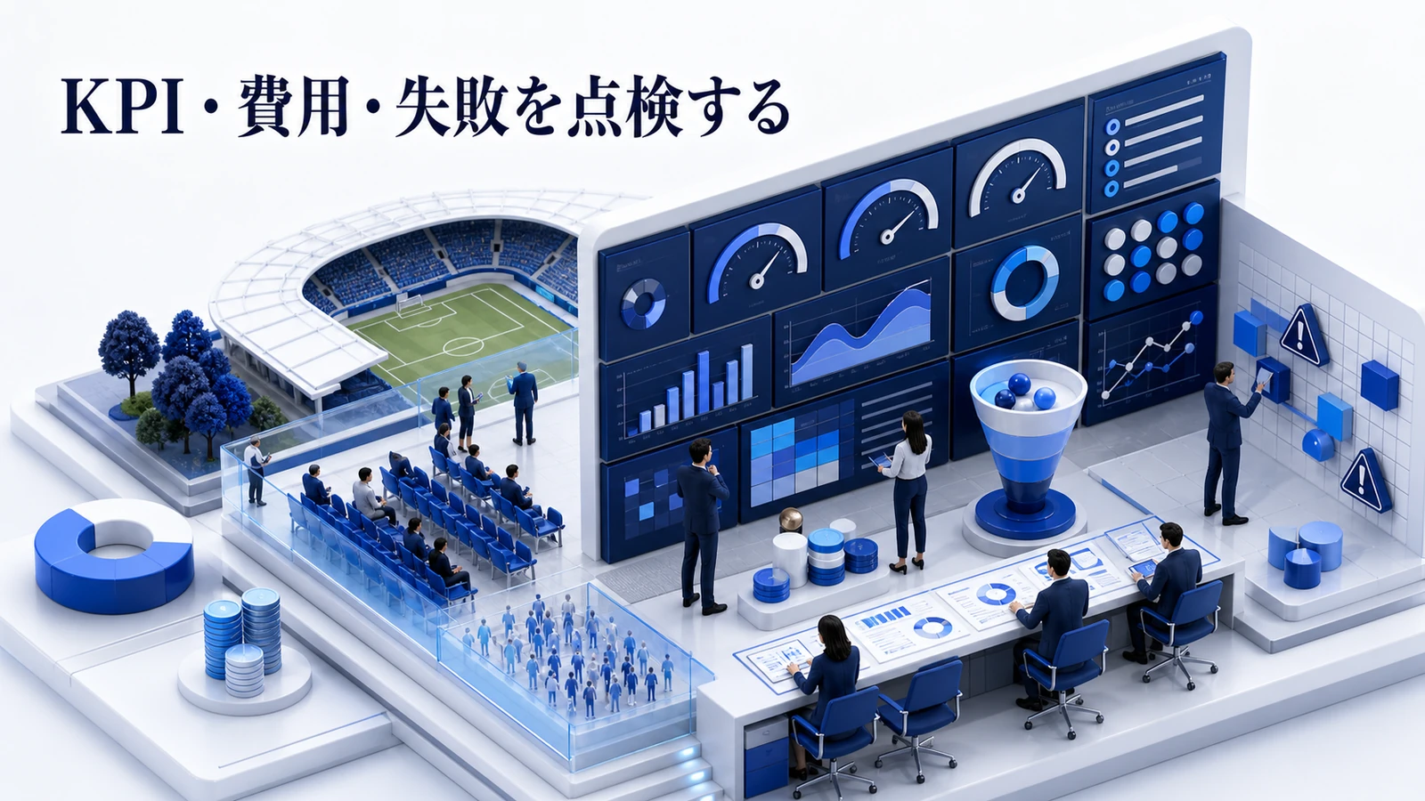KPI・費用・失敗を点検するを可視化したスポーツマーケティング設計