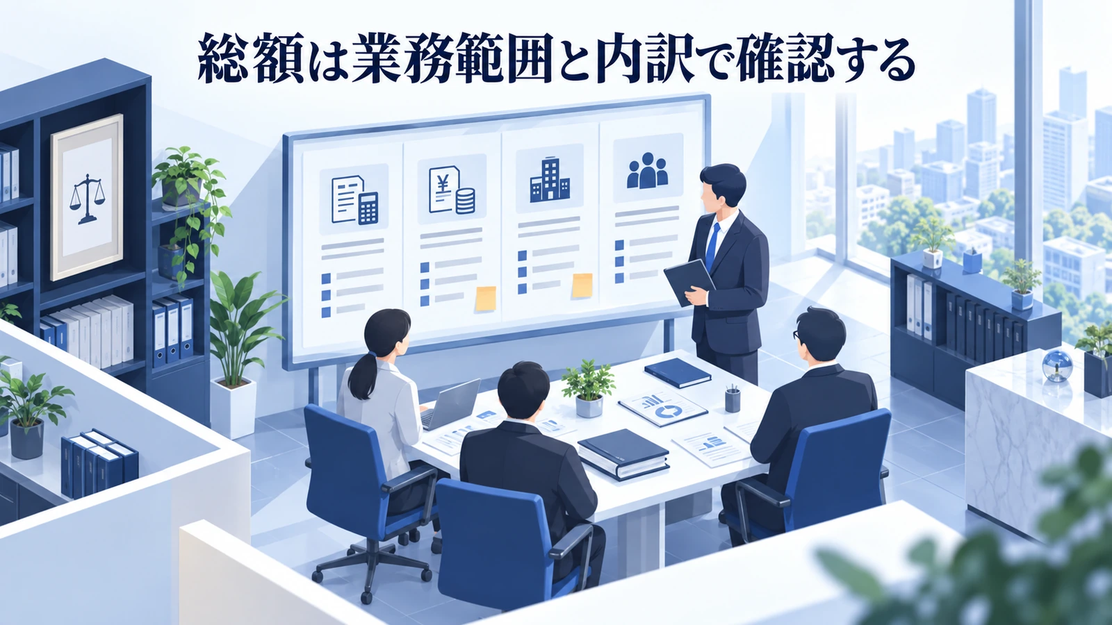 「総額は業務範囲と内訳で確認する」を整理したImage 2.0図解