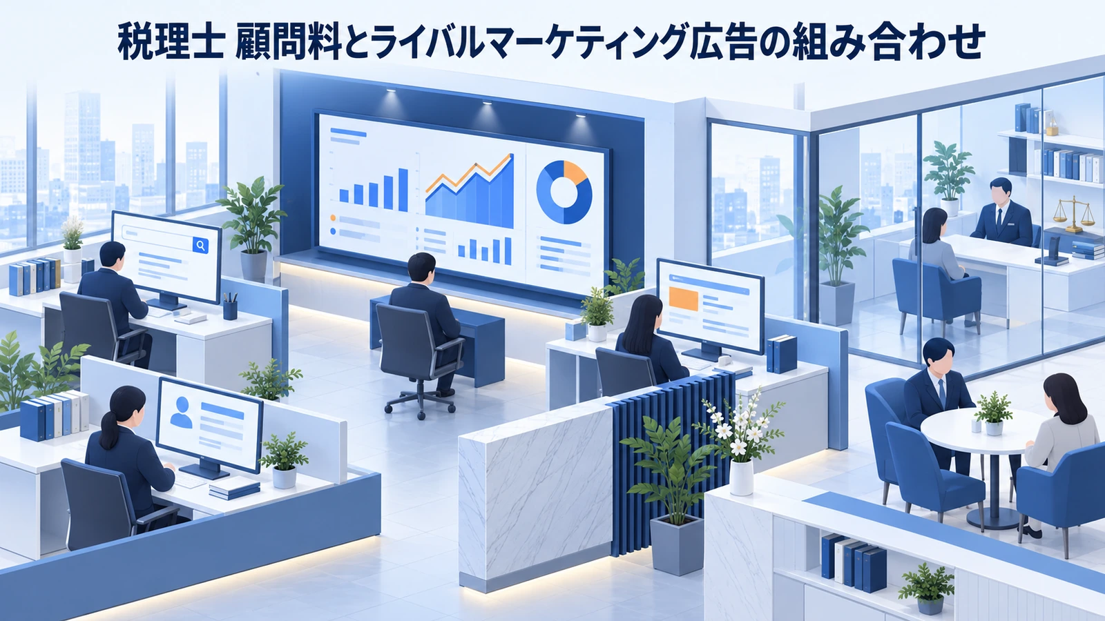 「税理士 顧問料とライバルマーケティング広告の組み合わせ」を整理したImage 2.0図解