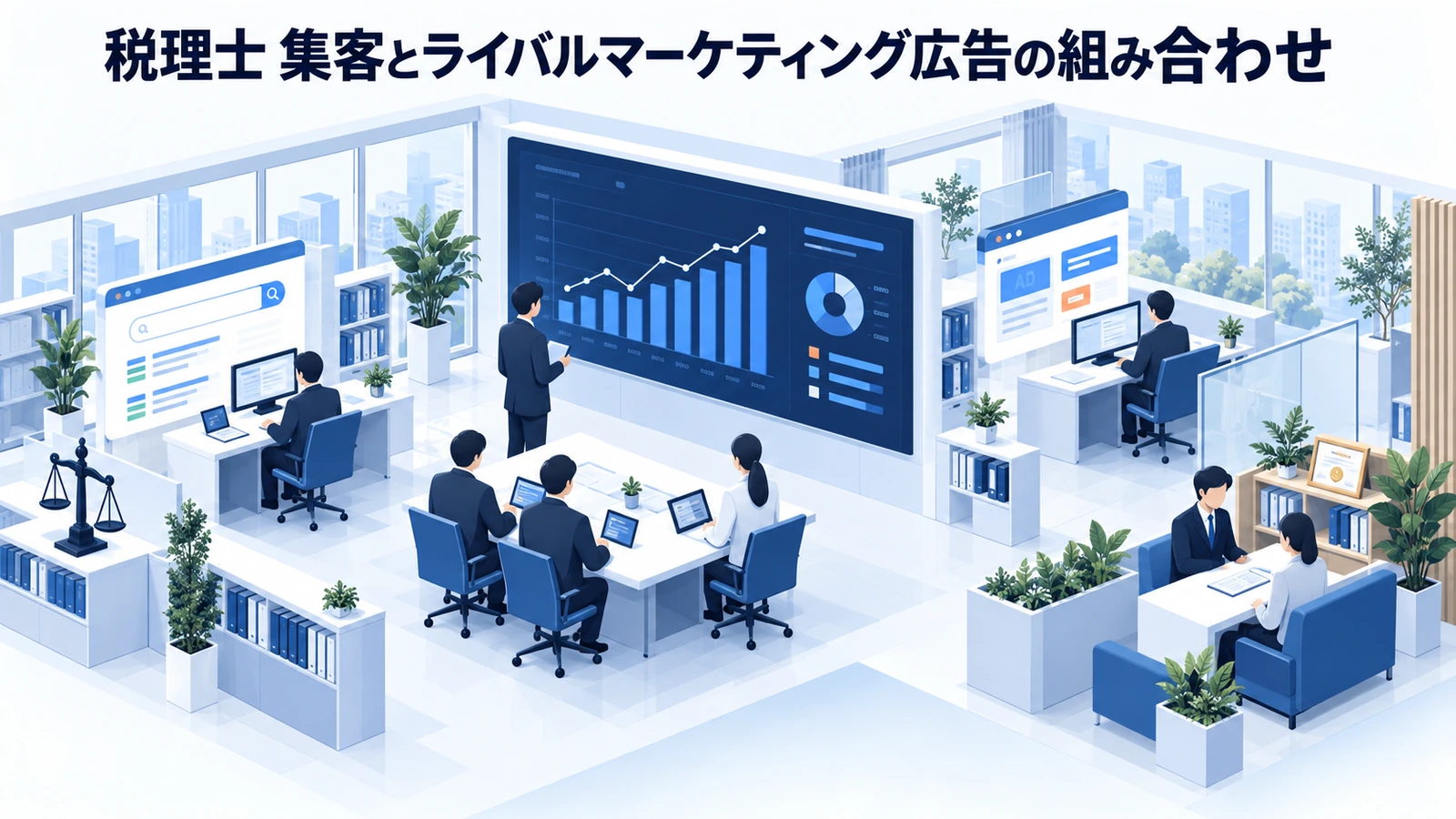 「税理士 集客とライバルマーケティング広告の組み合わせ」を整理したImage 2.0図解