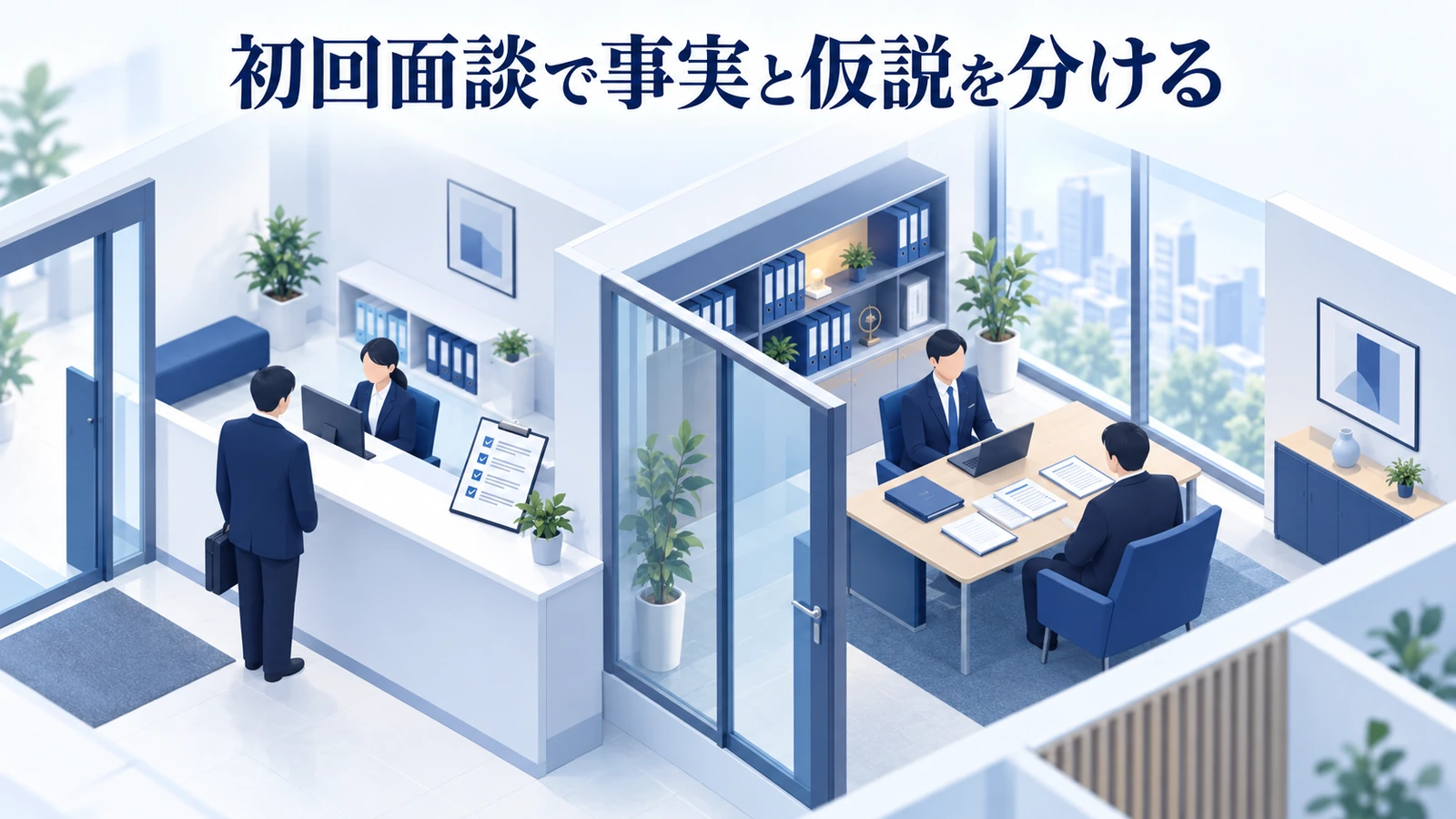 「初回面談で事実と仮説を分ける」を整理したImage 2.0図解