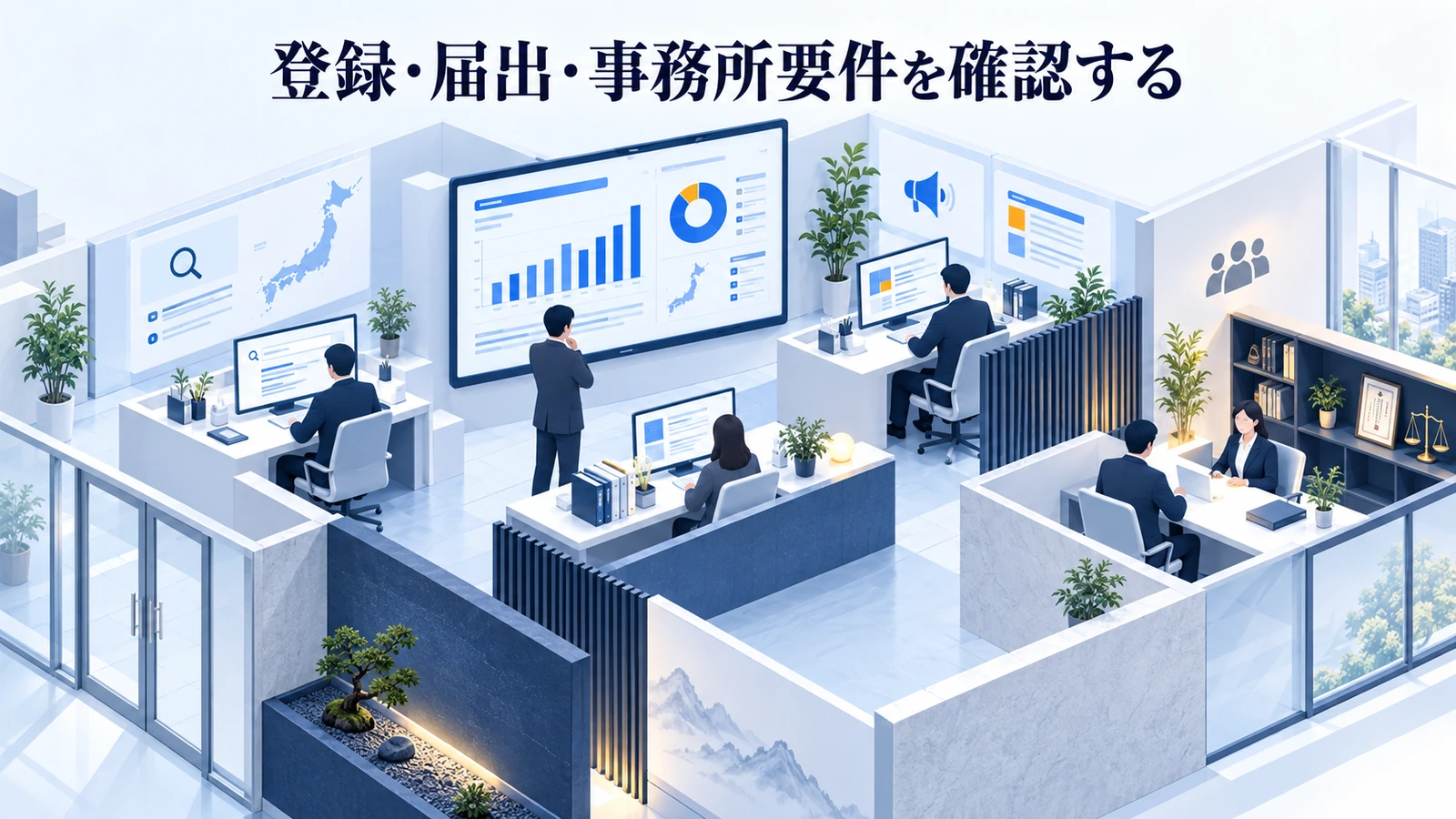 「登録・届出・事務所要件を確認する」を整理したImage 2.0図解