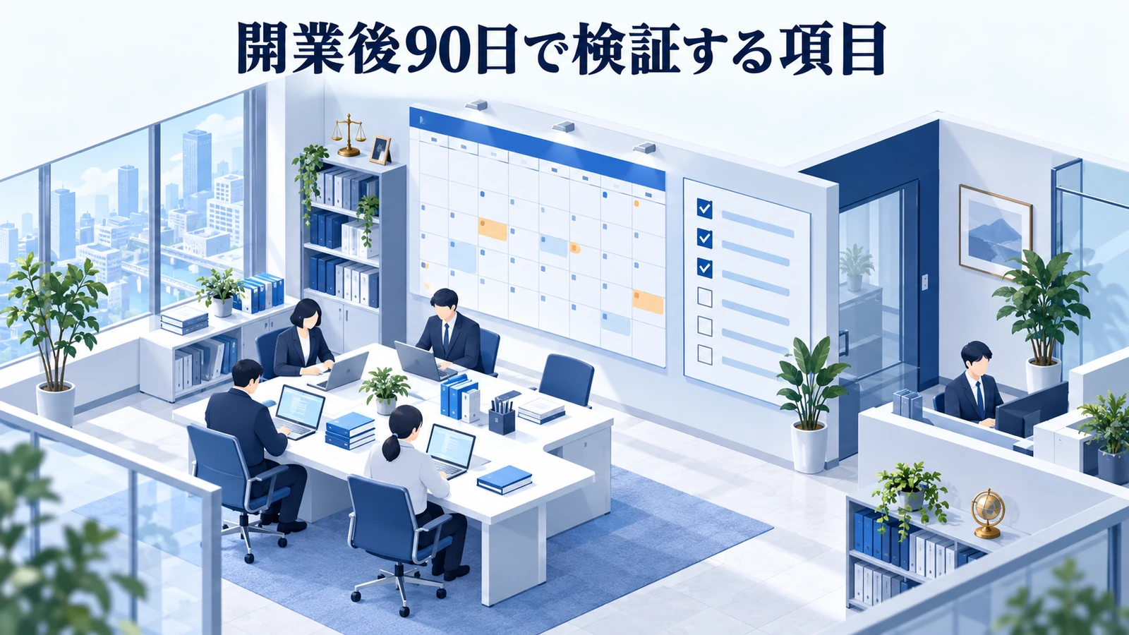 「開業後90日で検証する項目」を整理したImage 2.0図解
