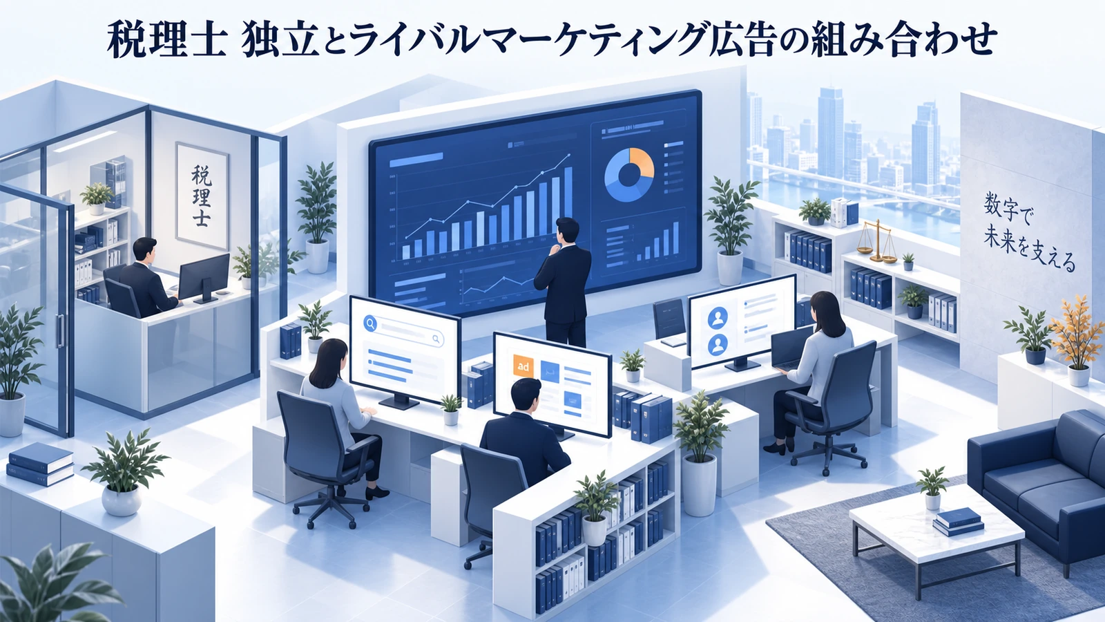 「税理士 独立とライバルマーケティング広告の組み合わせ」を整理したImage 2.0図解