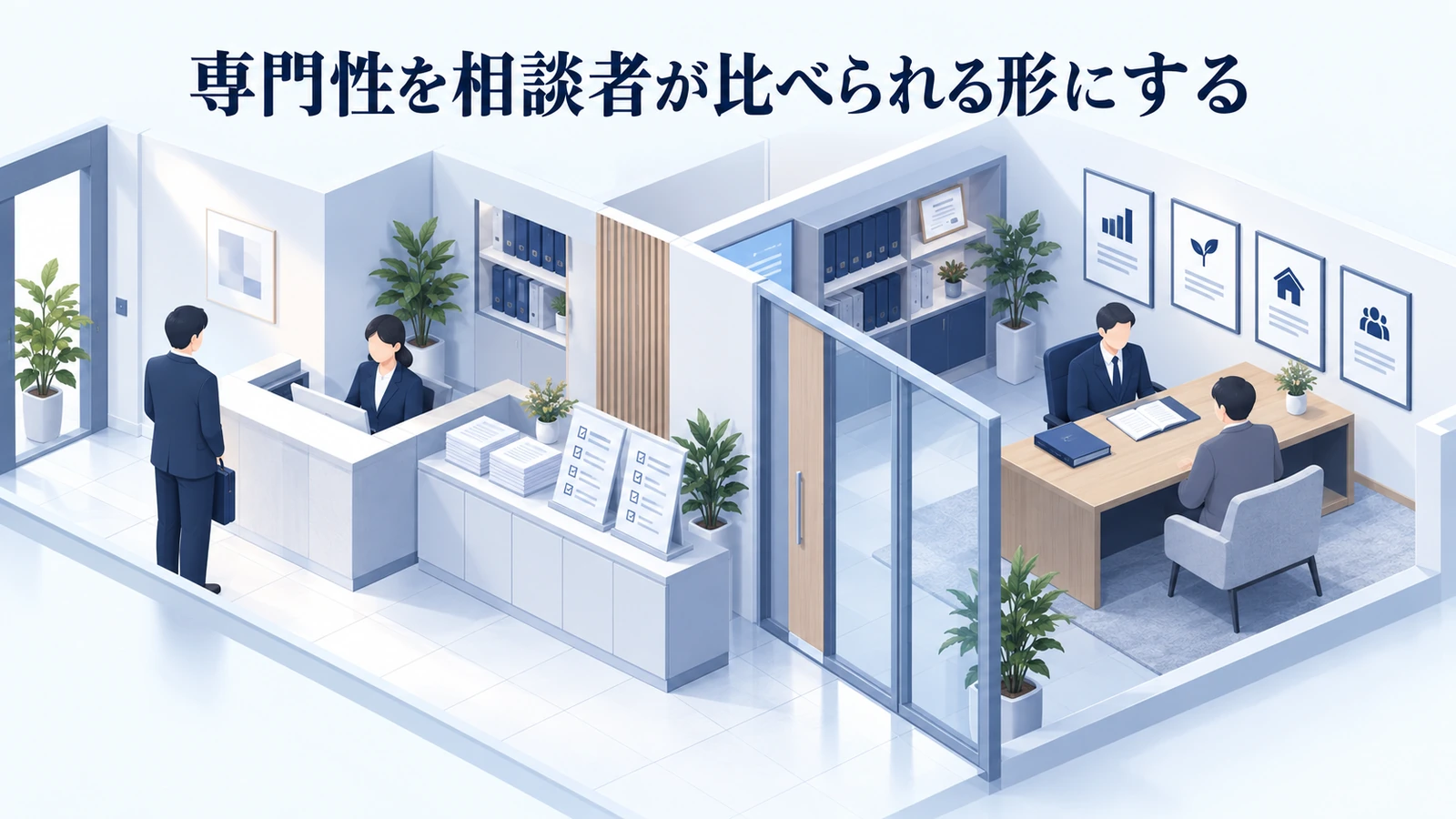 「専門性を相談者が比べられる形にする」を整理したImage 2.0図解