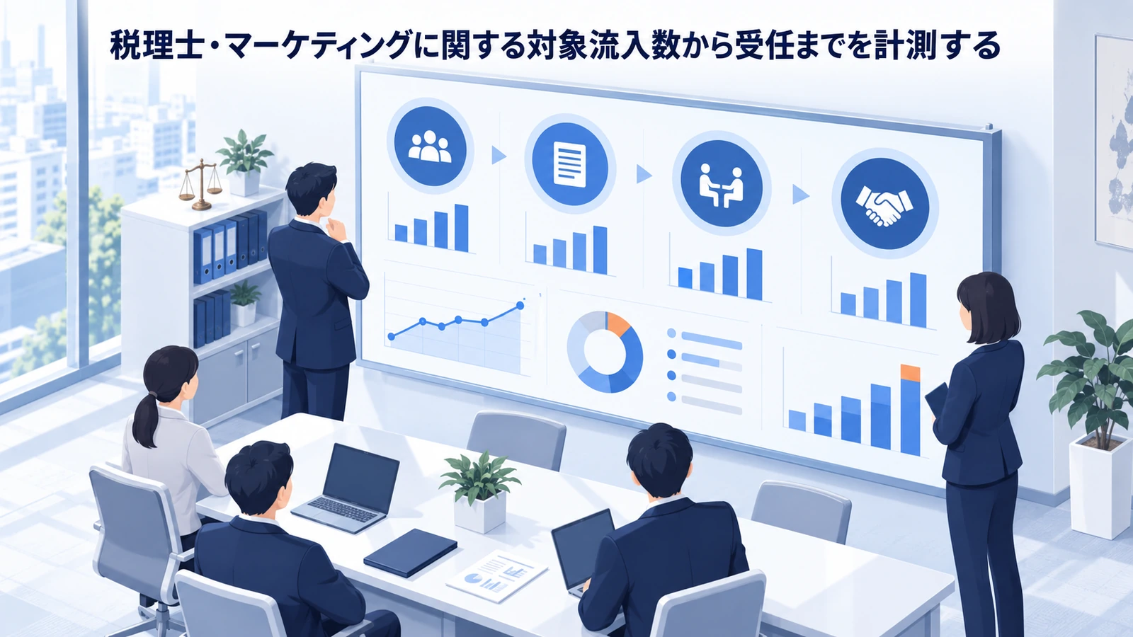 「税理士・マーケティングに関する対象流入数から受任までを計測する」を整理したImage 2.0図解
