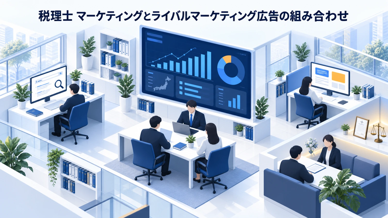 「税理士 マーケティングとライバルマーケティング広告の組み合わせ」を整理したImage 2.0図解