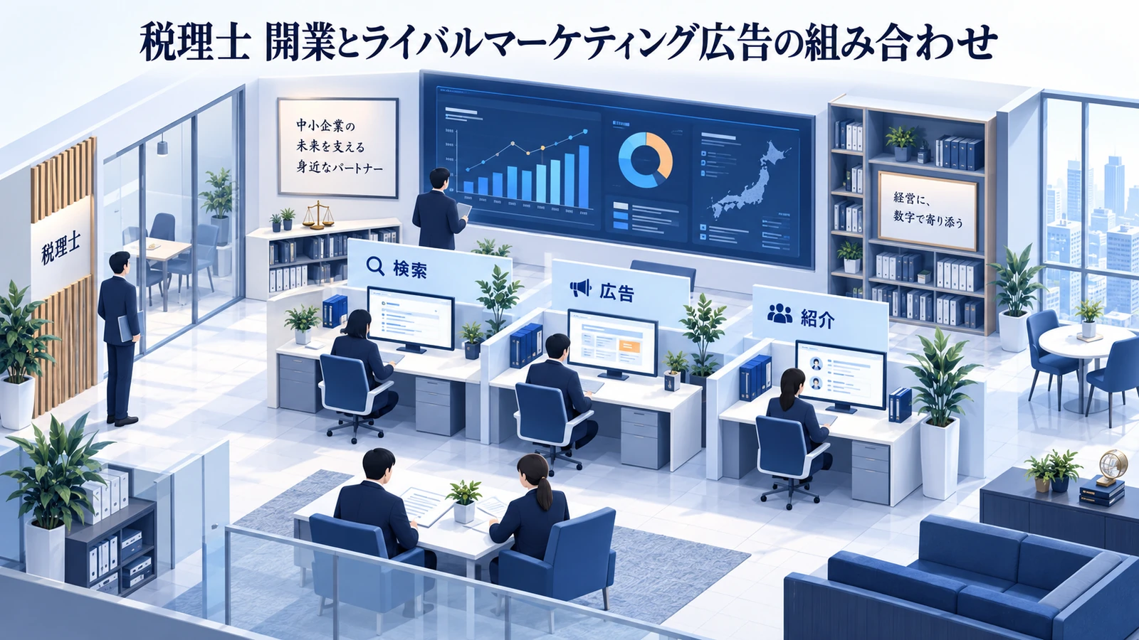 「税理士 開業とライバルマーケティング広告の組み合わせ」を整理したImage 2.0図解