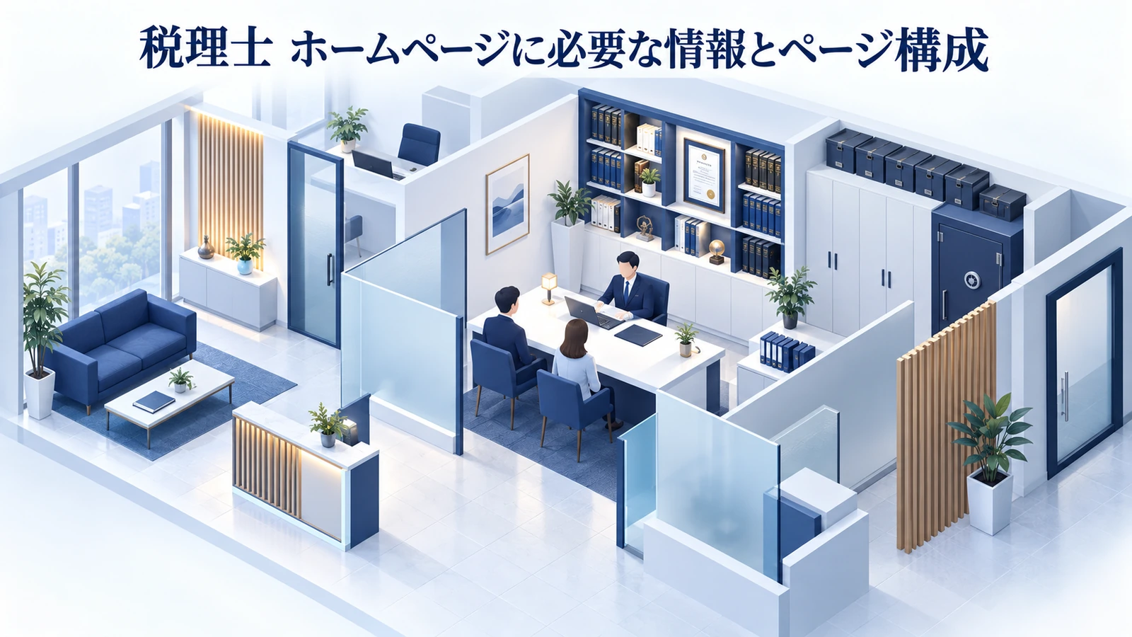 「税理士 ホームページに必要な情報とページ構成」を整理したImage 2.0図解