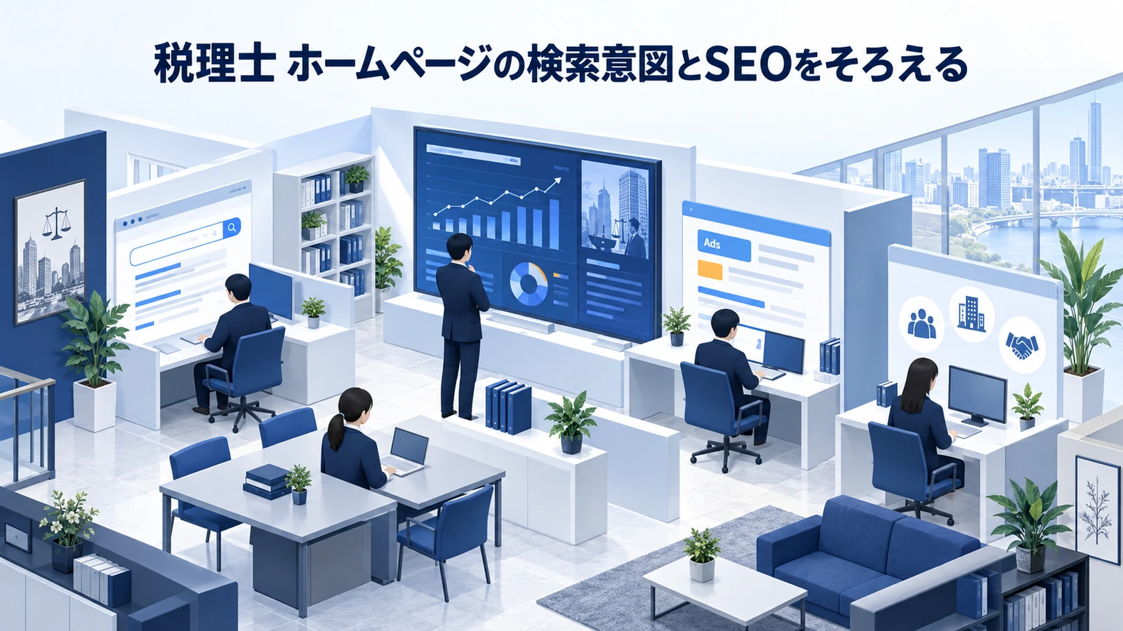 「税理士 ホームページの検索意図とSEOをそろえる」を整理したImage 2.0図解