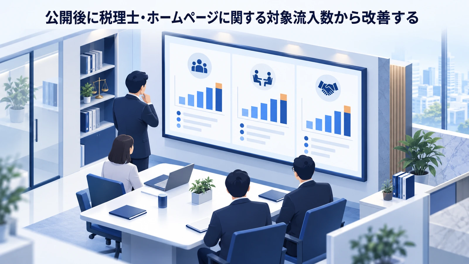 「公開後に税理士・ホームページに関する対象流入数から改善する」を整理したImage 2.0図解