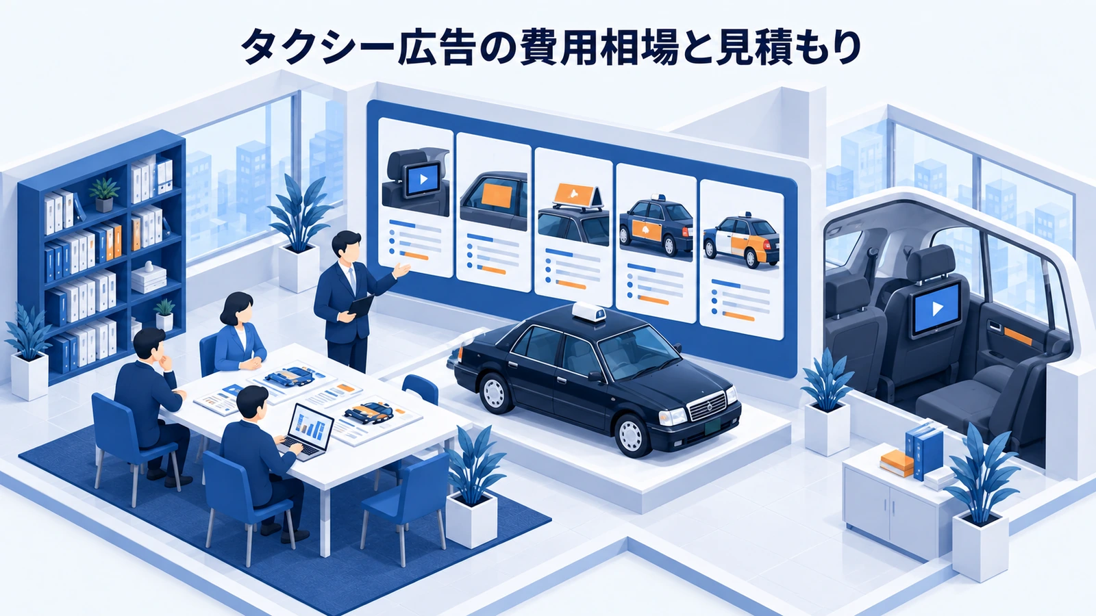 タクシー広告の費用相場と見積もりを媒体別に比較