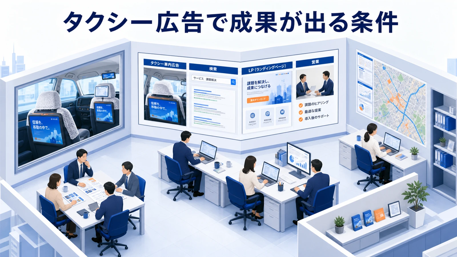 タクシー広告で成果が出る条件を示すタクシー広告運用設計
