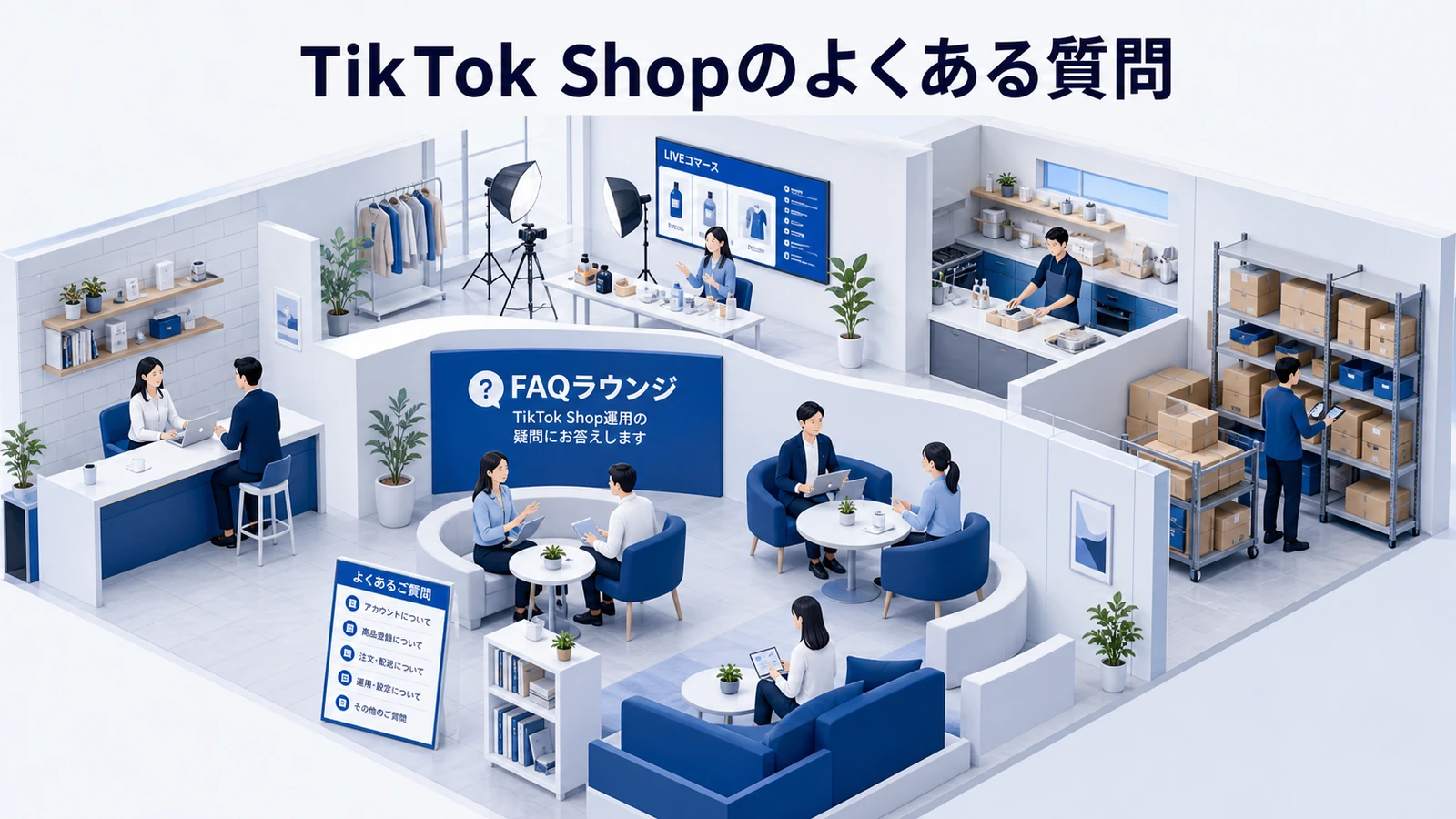TikTok Shopのよくある質問を示すTikTok Shop運用設計