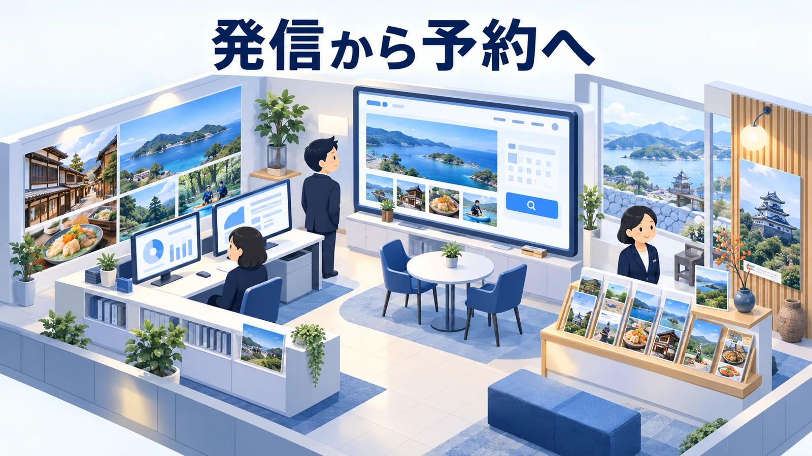 情報発信から予約まで途切れない販路を作るの図解