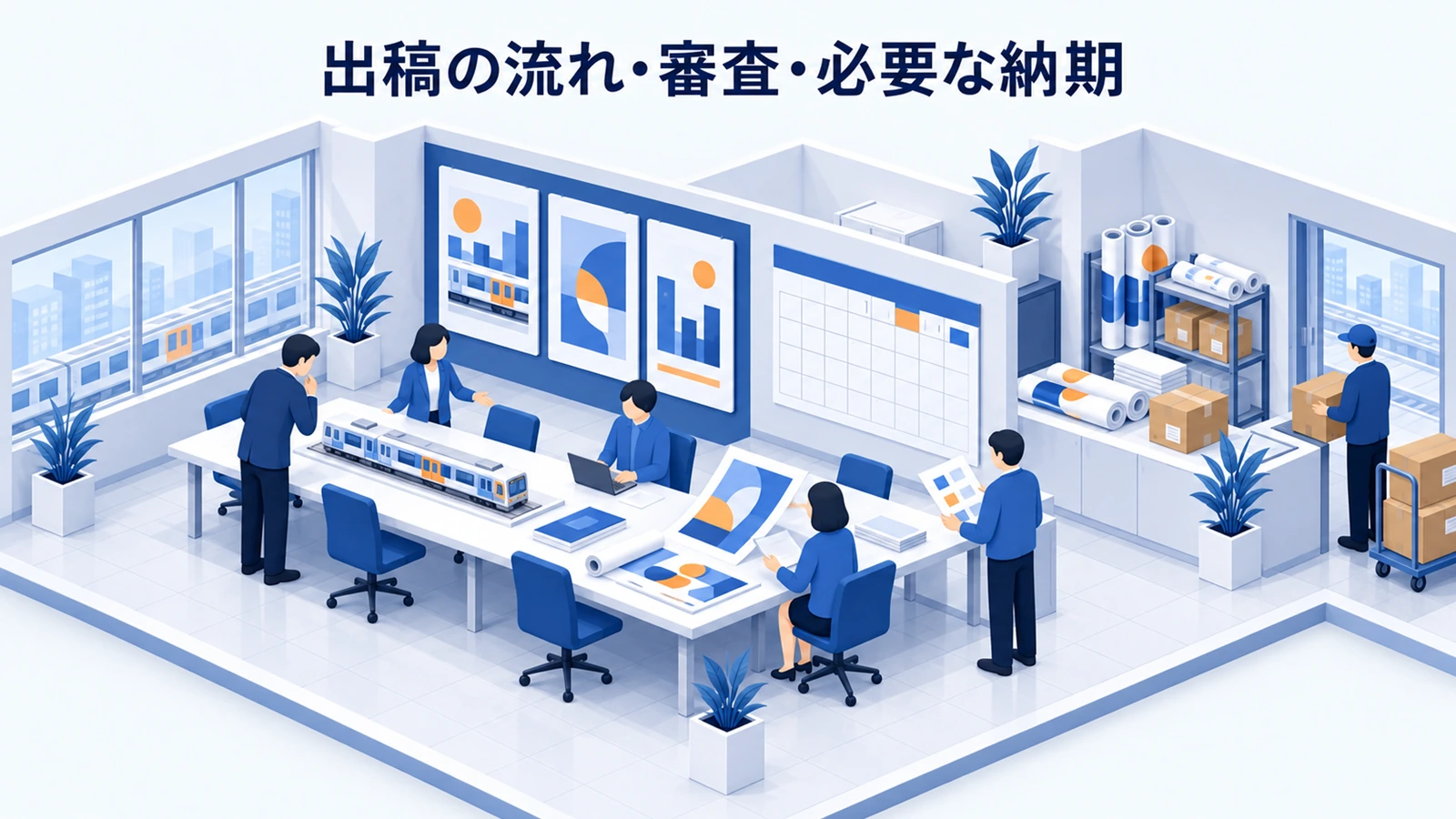 申込、考査、制作、納品、掲出、報告を逆算します。