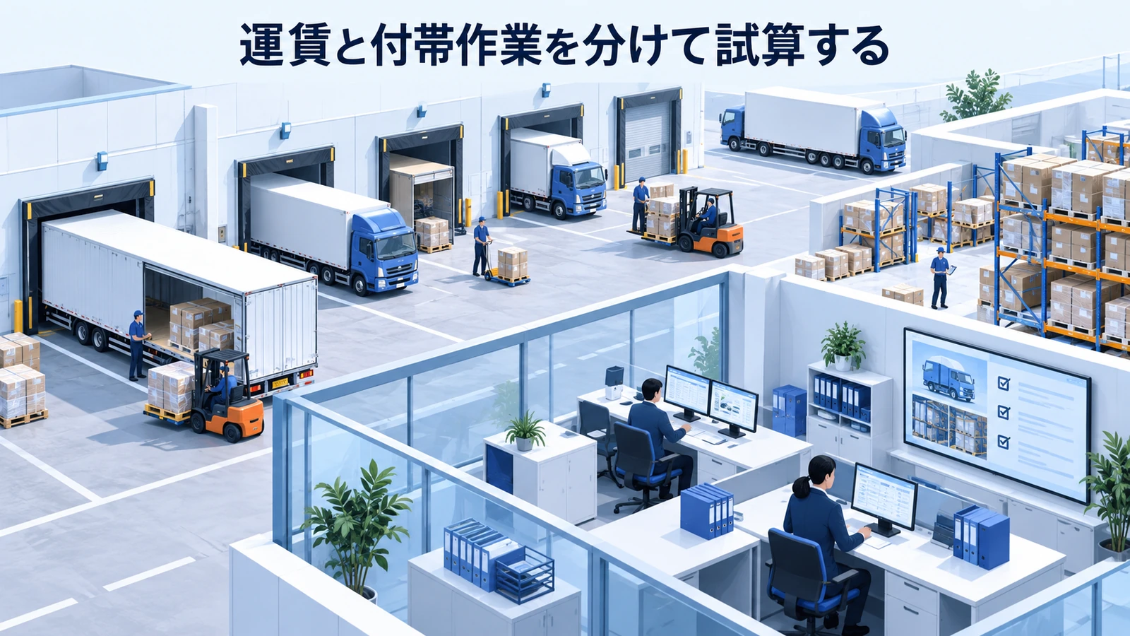 「運賃と付帯作業を分けて試算する」の要点を整理したImage 2.0図解