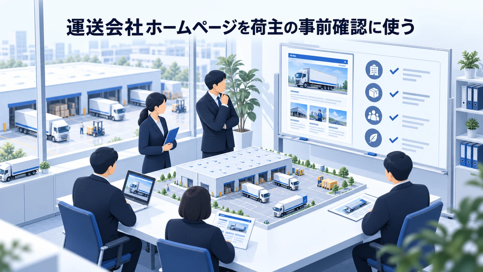 「運送会社ホームページを荷主の事前確認に使う」の要点を整理したImage 2.0図解