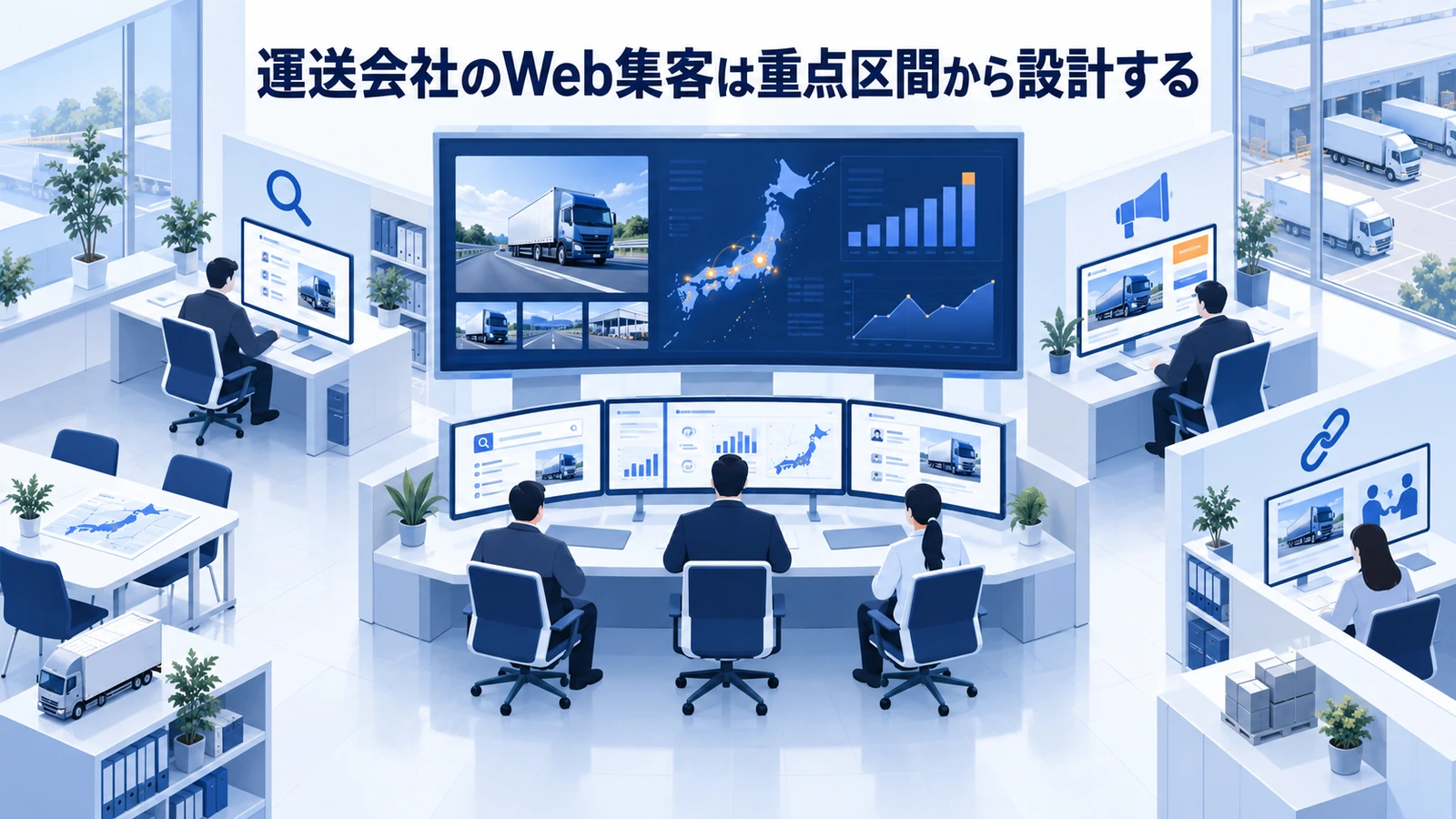 「運送会社のWeb集客は重点区間から設計する」の要点を整理したImage 2.0図解