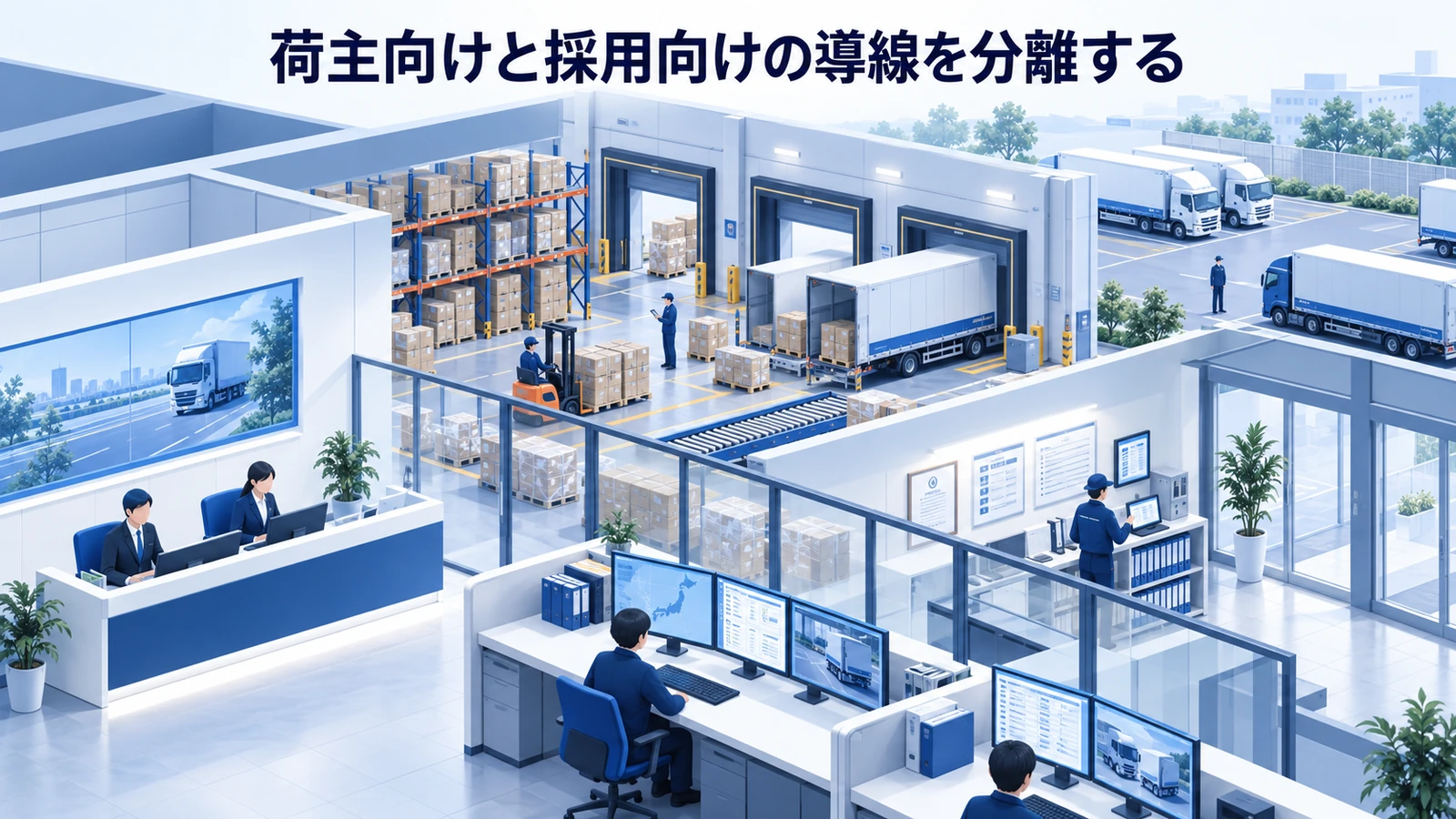 「荷主向けと採用向けの導線を分離する」の要点を整理したImage 2.0図解