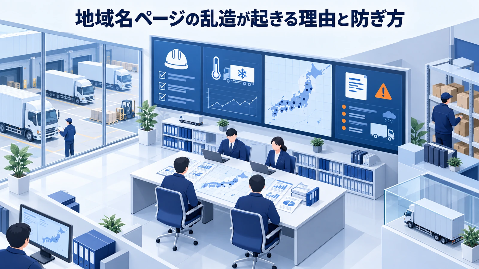 「地域名ページの乱造が起きる理由と防ぎ方」の要点を整理したImage 2.0図解
