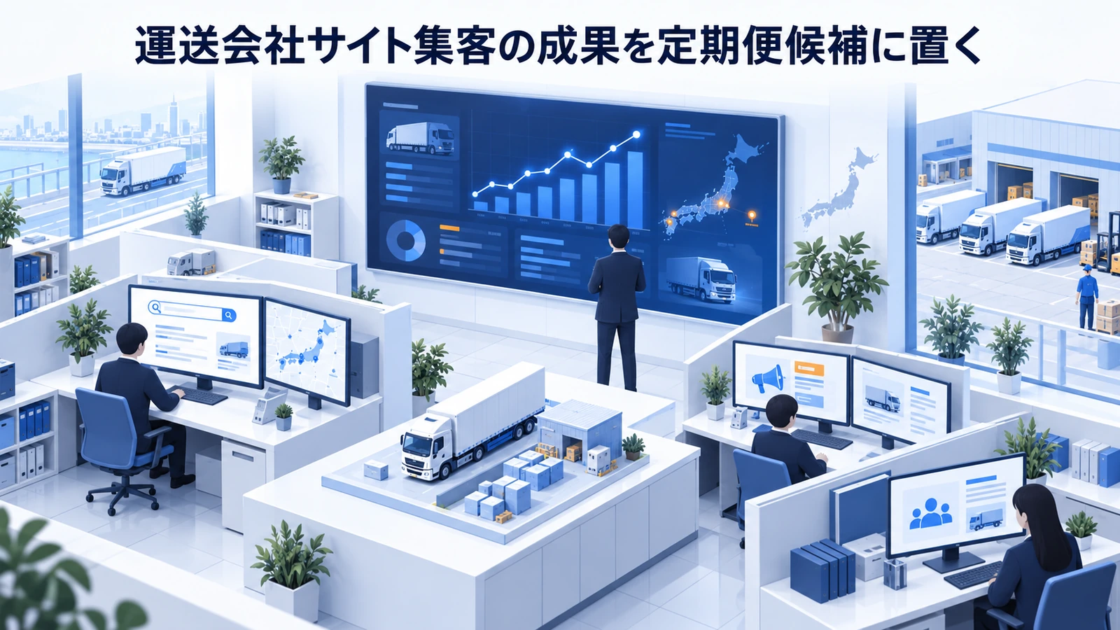 「運送会社サイト集客の成果を定期便候補に置く」の要点を整理したImage 2.0図解